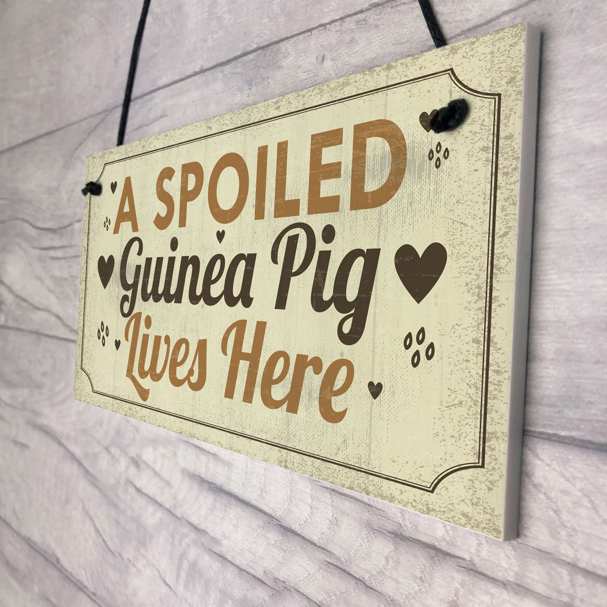 Spoiled Guinea Pig Lives Here Beautiful Handmade Gift Sign For Guinea