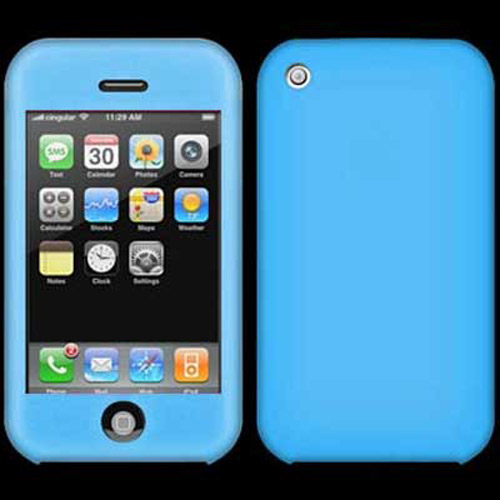 Iphone Blue on Silicone Skin Case For Apple Iphone   Blue