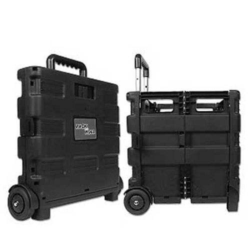 Foldable Rolling Cart on Rolling Cart   Pack N Roll Large   Collapsible   Folding  Black