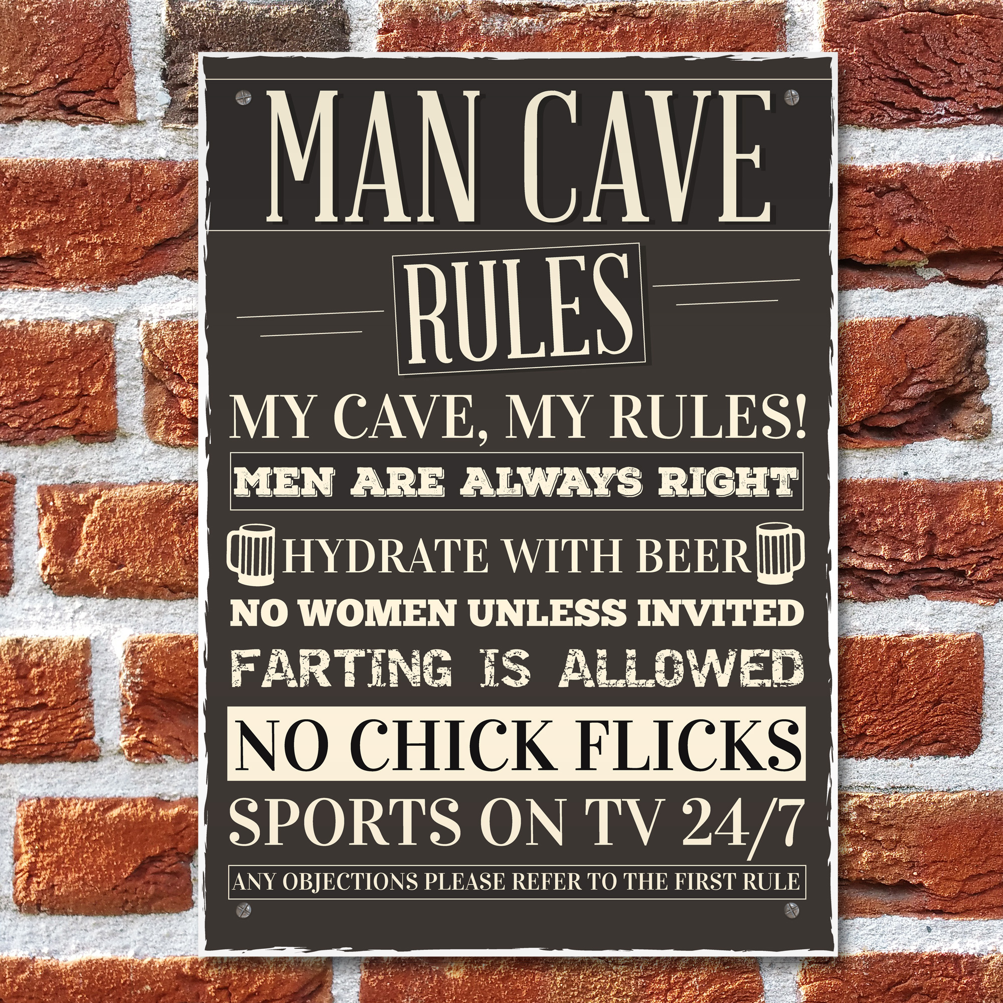 Man Cave Rules Sign Funny Father's Day Gift Man Cave Shed Signs Grandad