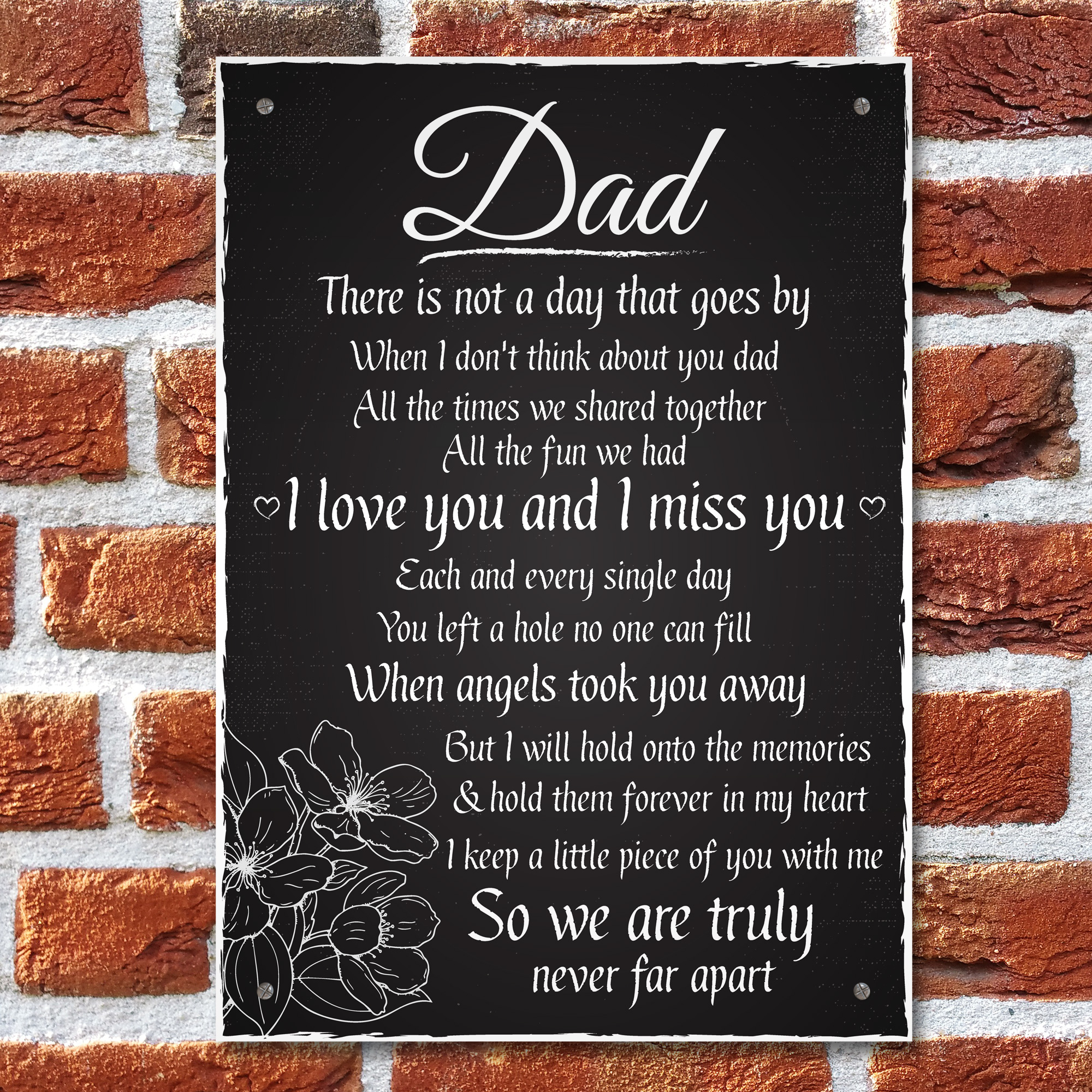 Love Miss You Dad Memorial Grave Plaque Father S Day Daddy Gift | My ...