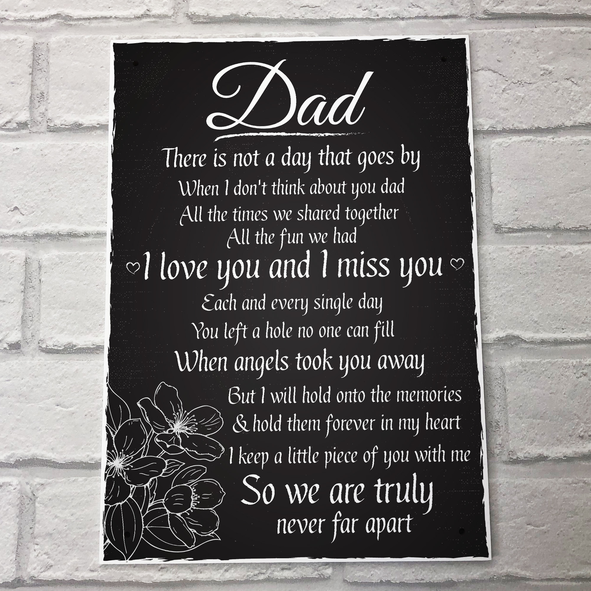 Love Miss You Dad Memorial Grave Plaque Father's Day Daddy Gift ...