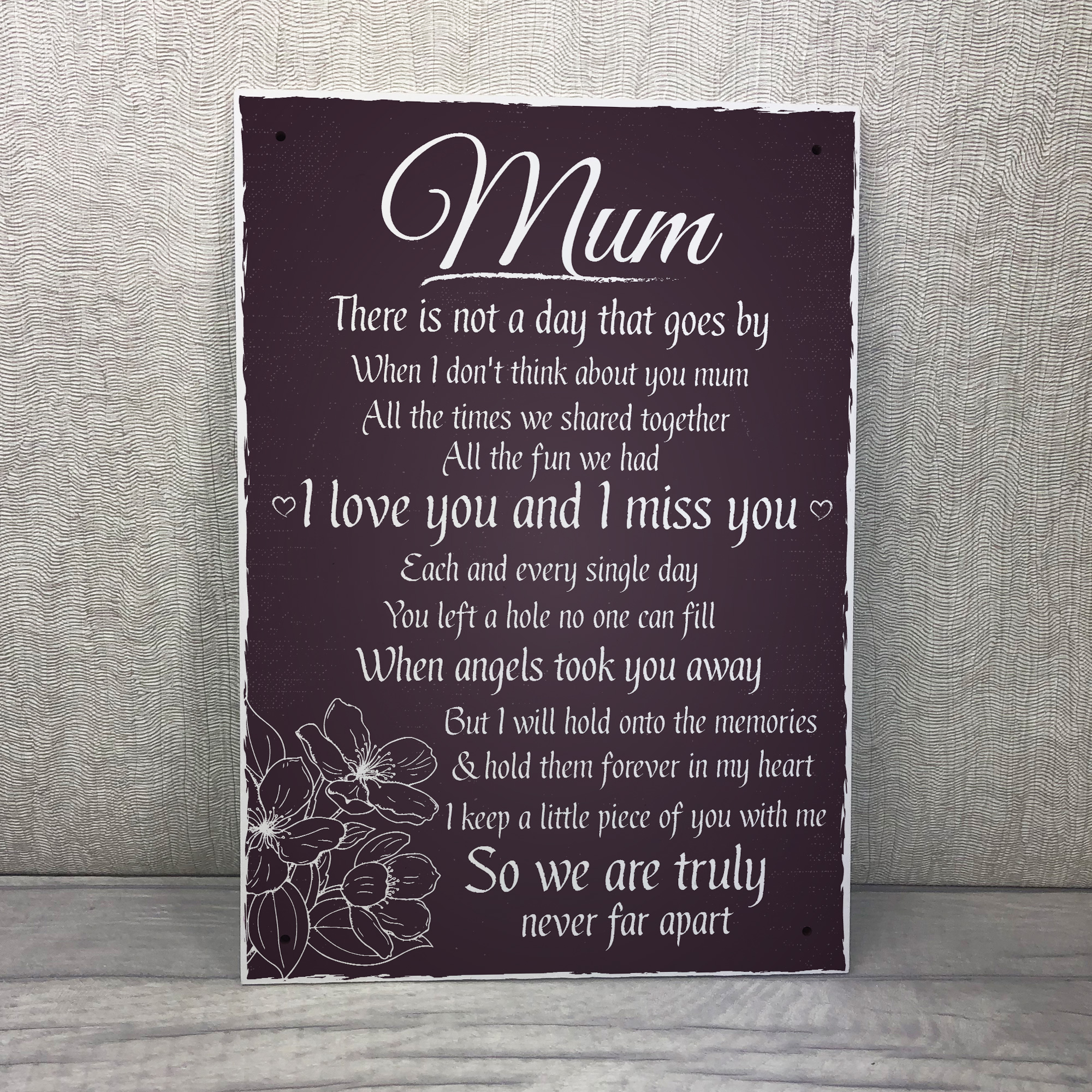 Mum Memorial Plaques Grave Tree Marker Cremation Outdoor Sign Memory ...