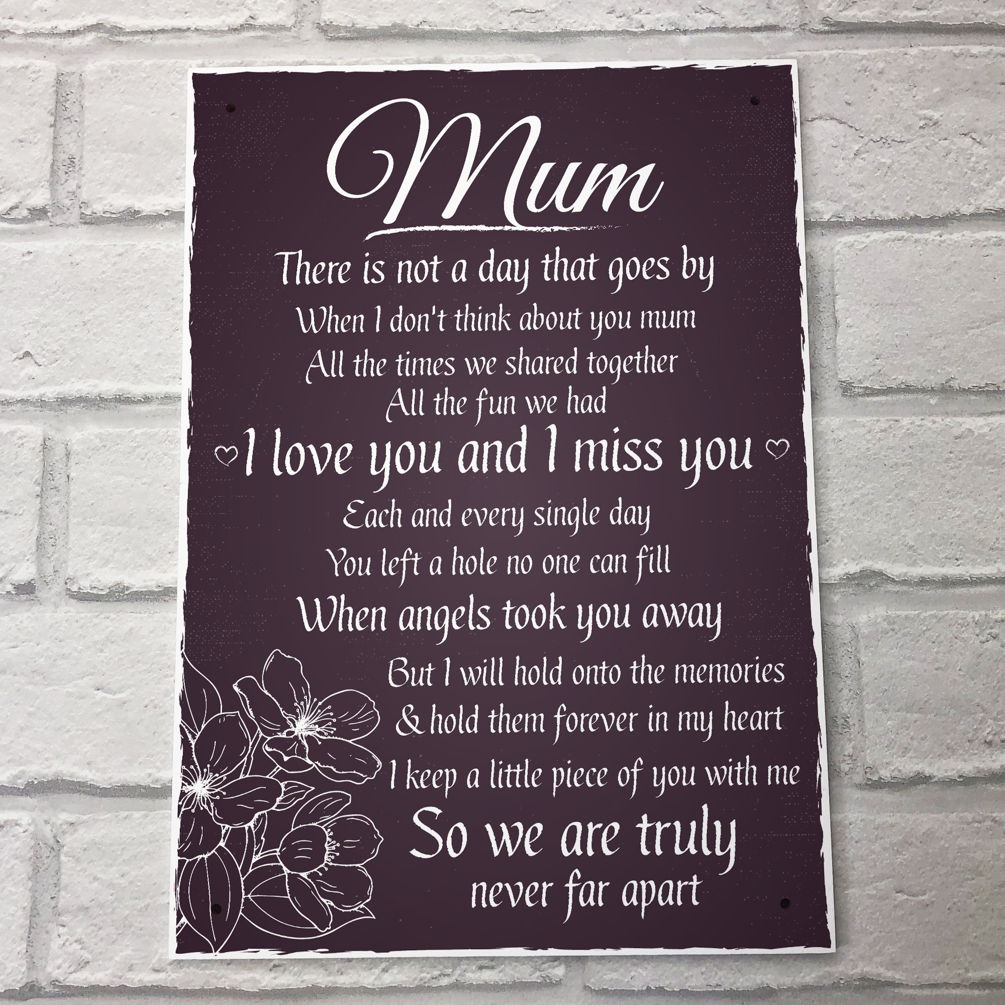 Mum Memorial Plaques Grave Tree Marker Cremation Outdoor Sign Memory ...