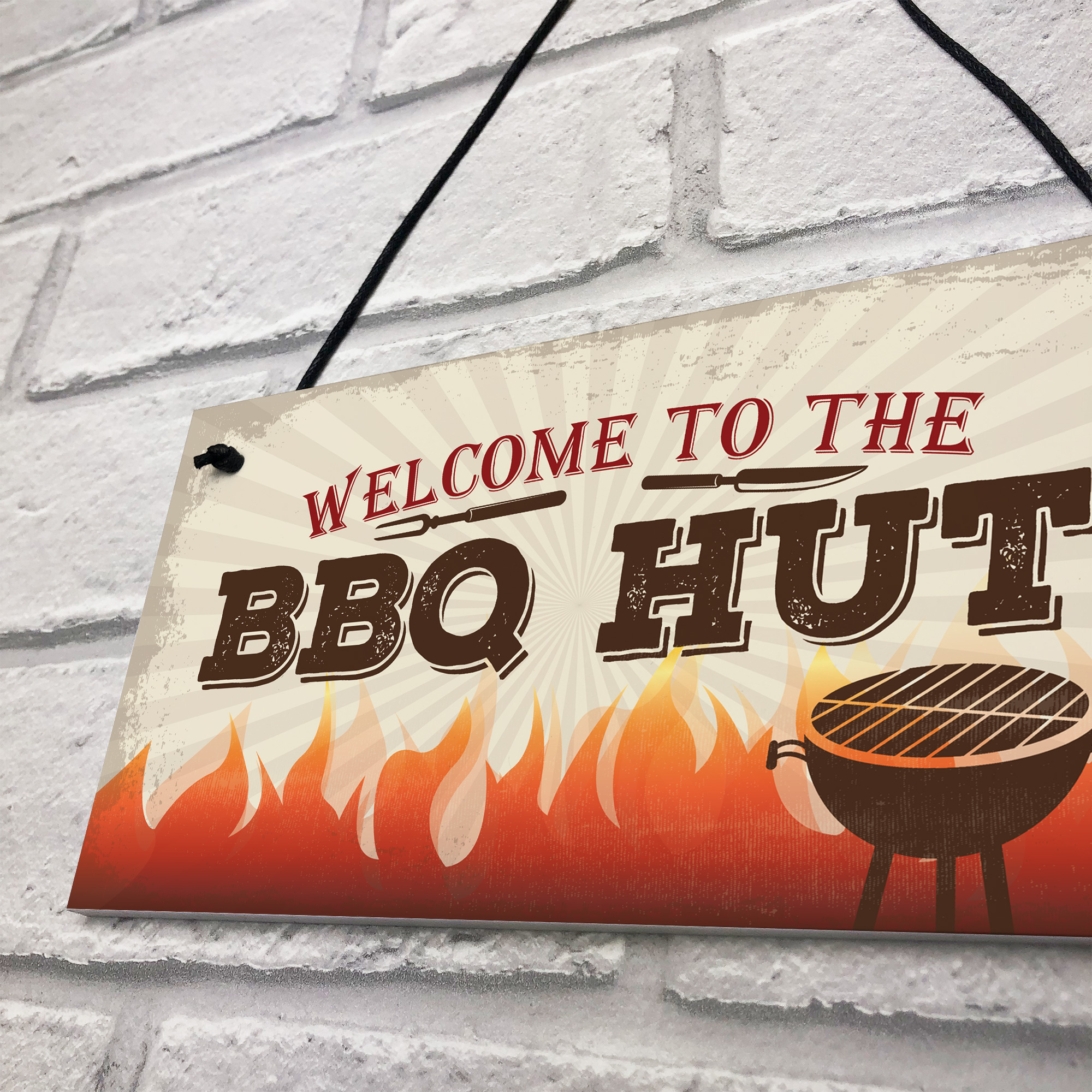 BBQ Hut Garden Sign Summer House Bar Man Cave Shed Plaque Friendship ...