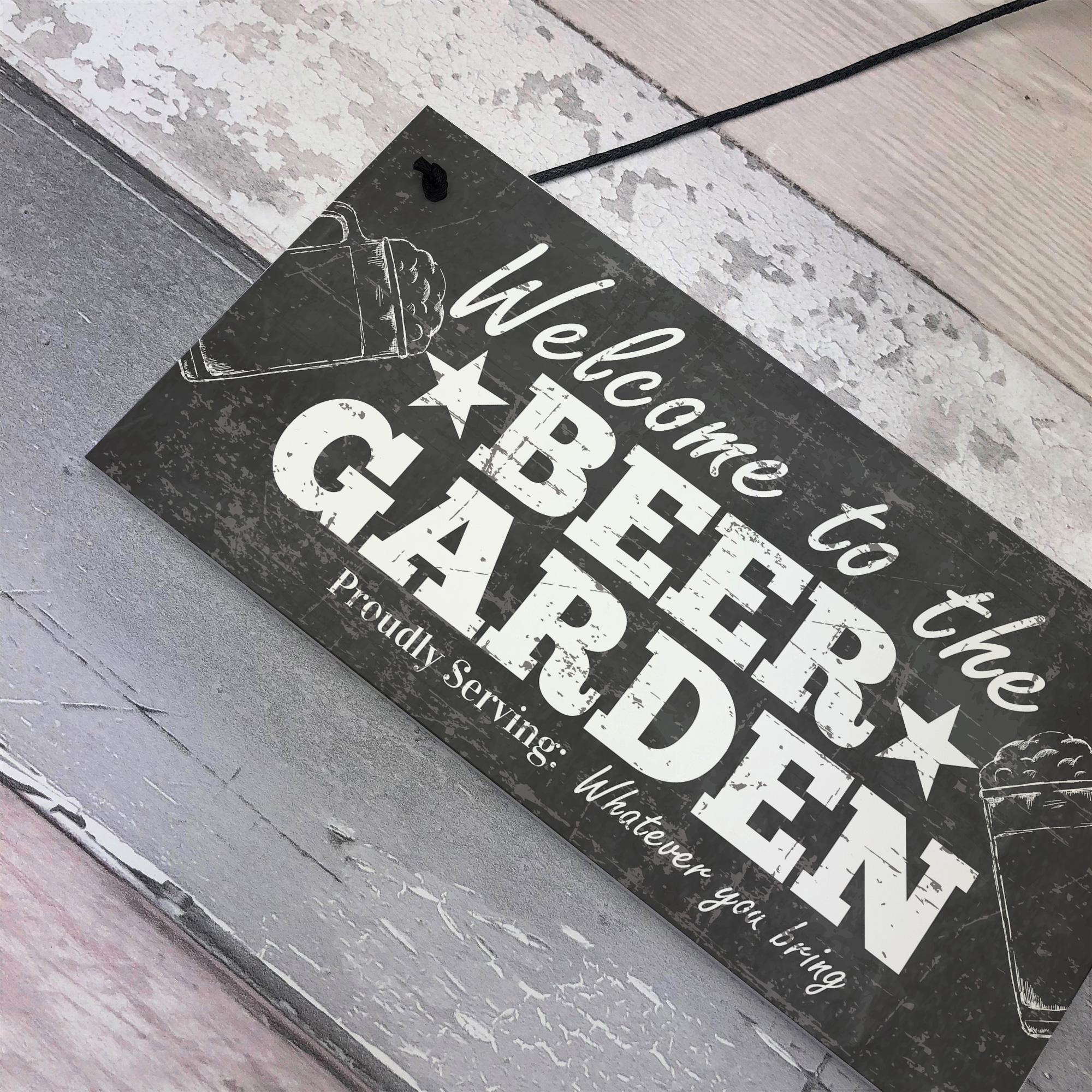 Welcome Sign Beer Garden Signs Wall Pub Garden Plaques Alcohol ...