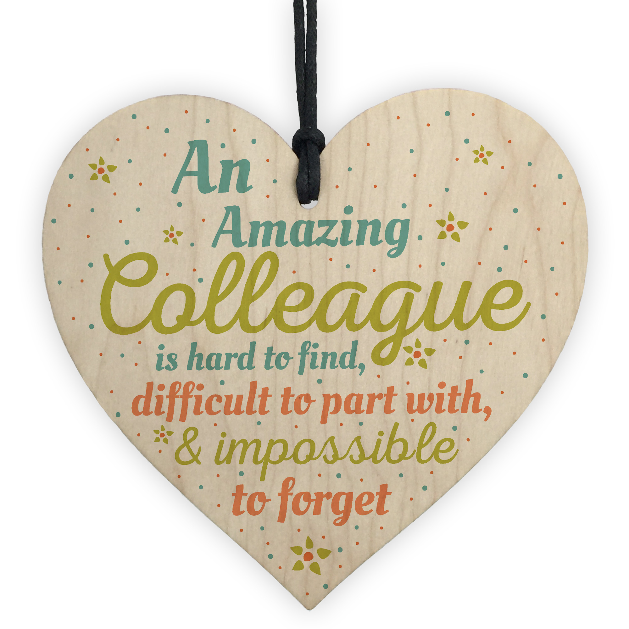 Amazing Colleague Co Worker Wood Heart Plaque Friendship Work Thank You ...