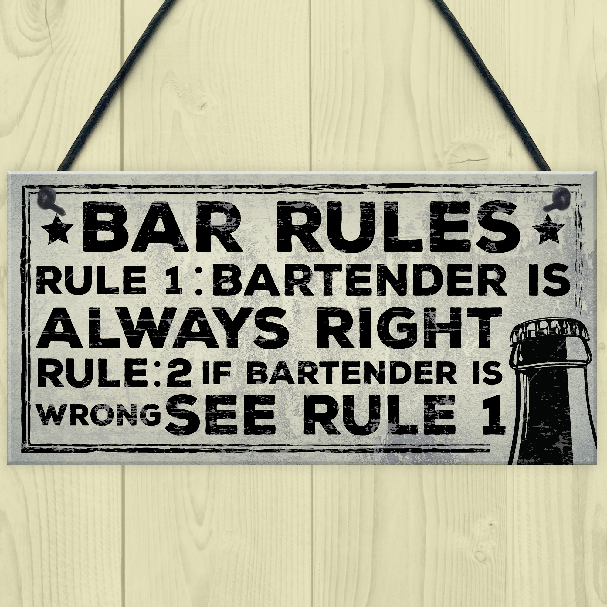 Always Right Bartender FUNNY Pub Landlord Alcohol Beer Gift Plaque Man ...