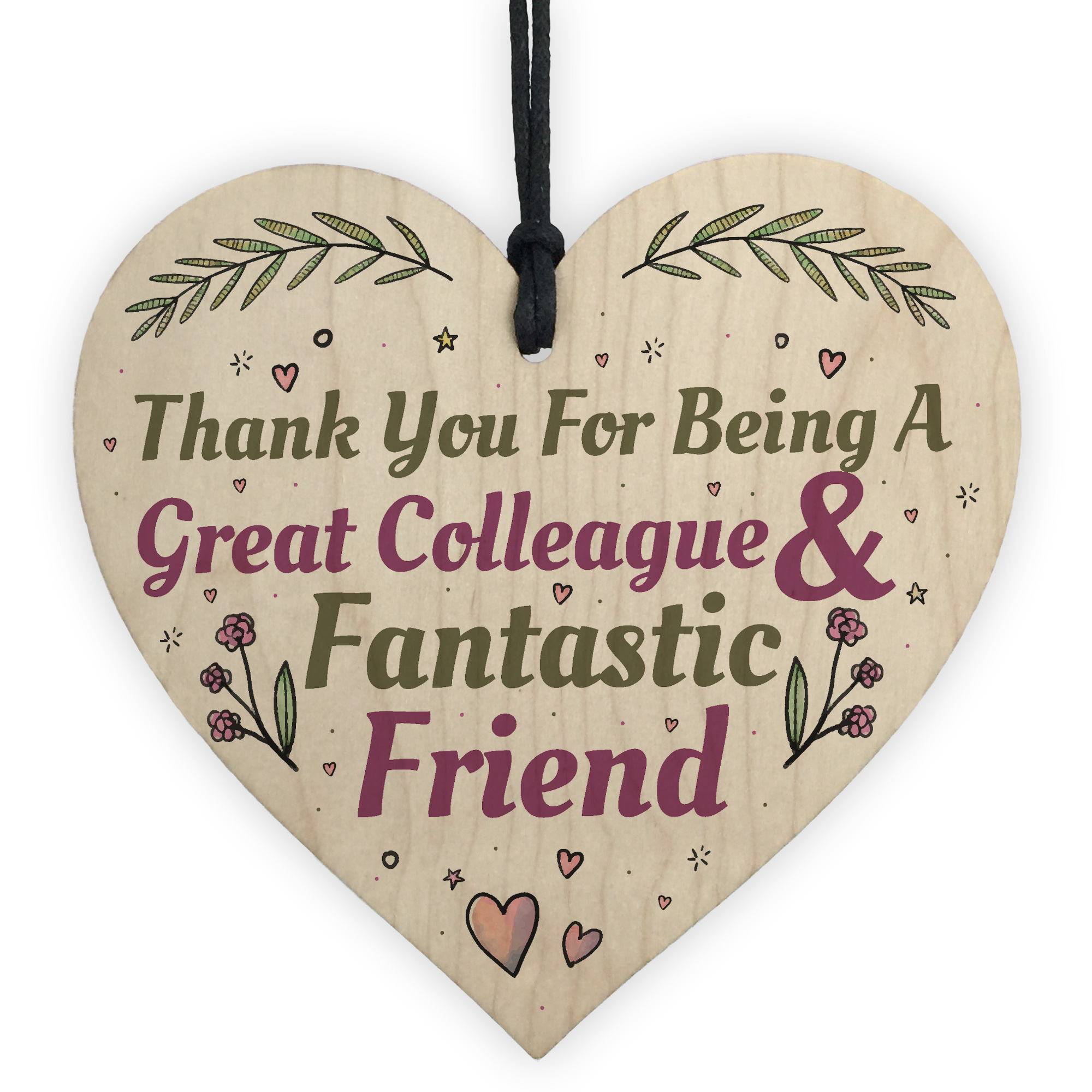 Great Colleague Friend Wooden Heart Sign Novelty Friendship Gift 