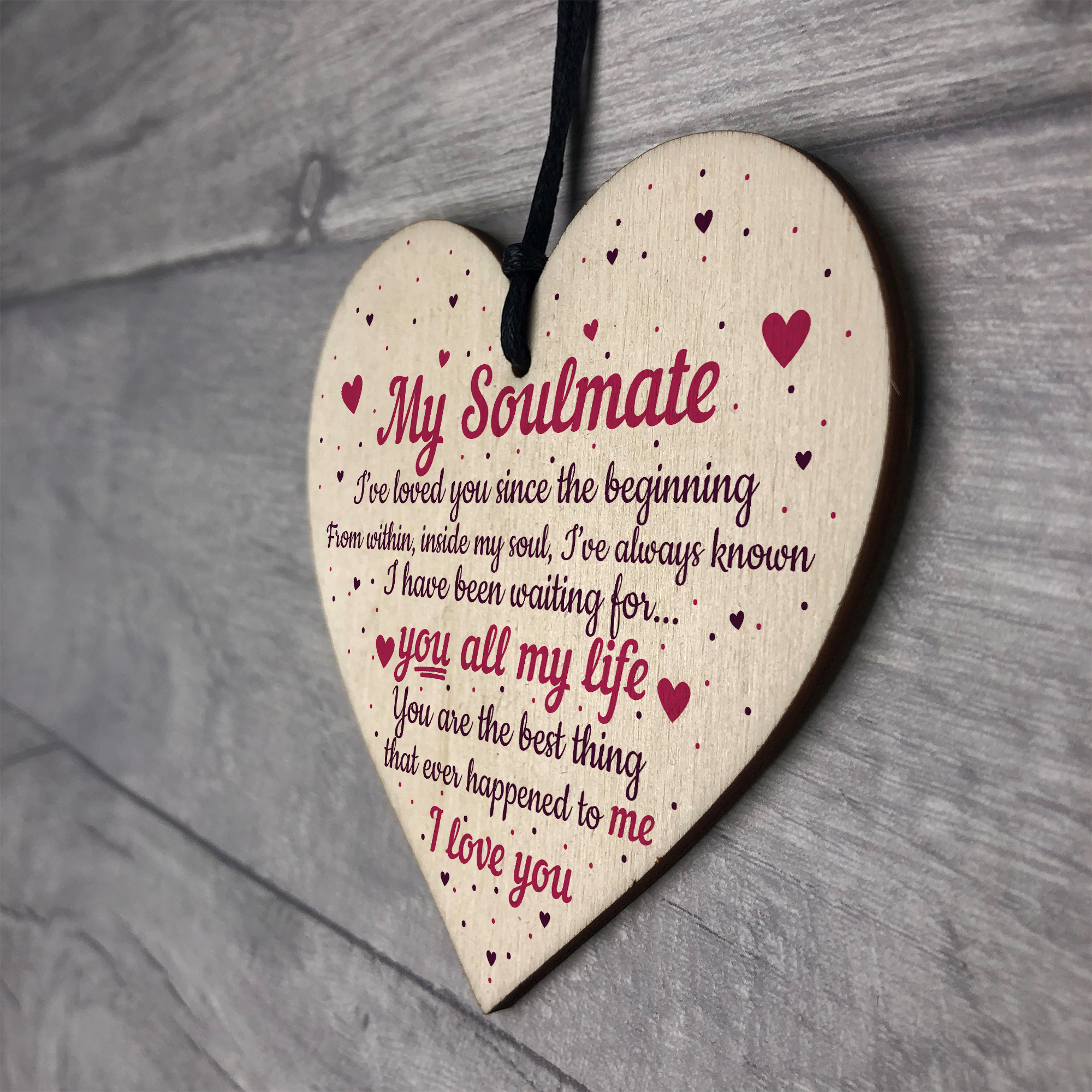 Soulmate Gifts Heart Plaque Anniversary Birthday I Love You Gift For Him For Her Ebay