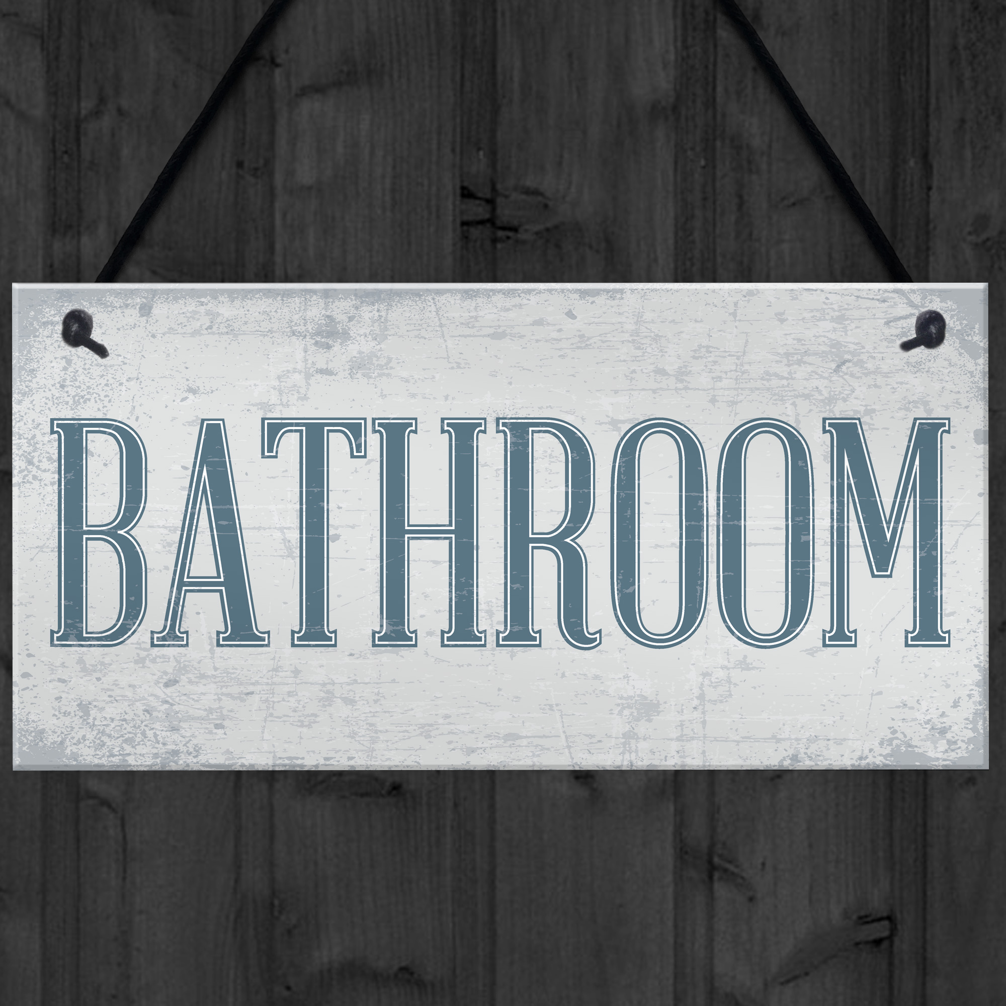 Shabby Chic Bathroom Sign Toilet WC The Loo Hanging Plaque Door Wall ...