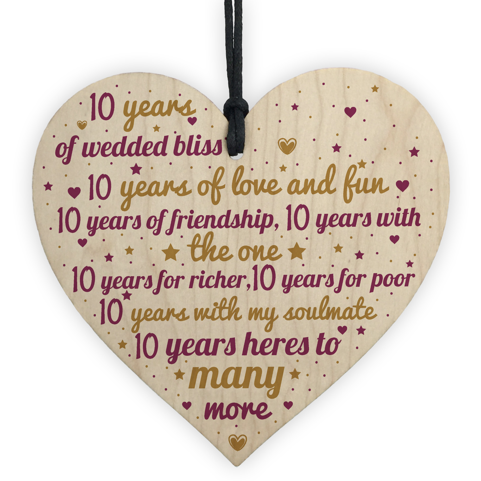 10th Wedding Anniversary 10 Year Tin Handmade Wooden Heart First Wedding Gifts 5060625625557 Ebay