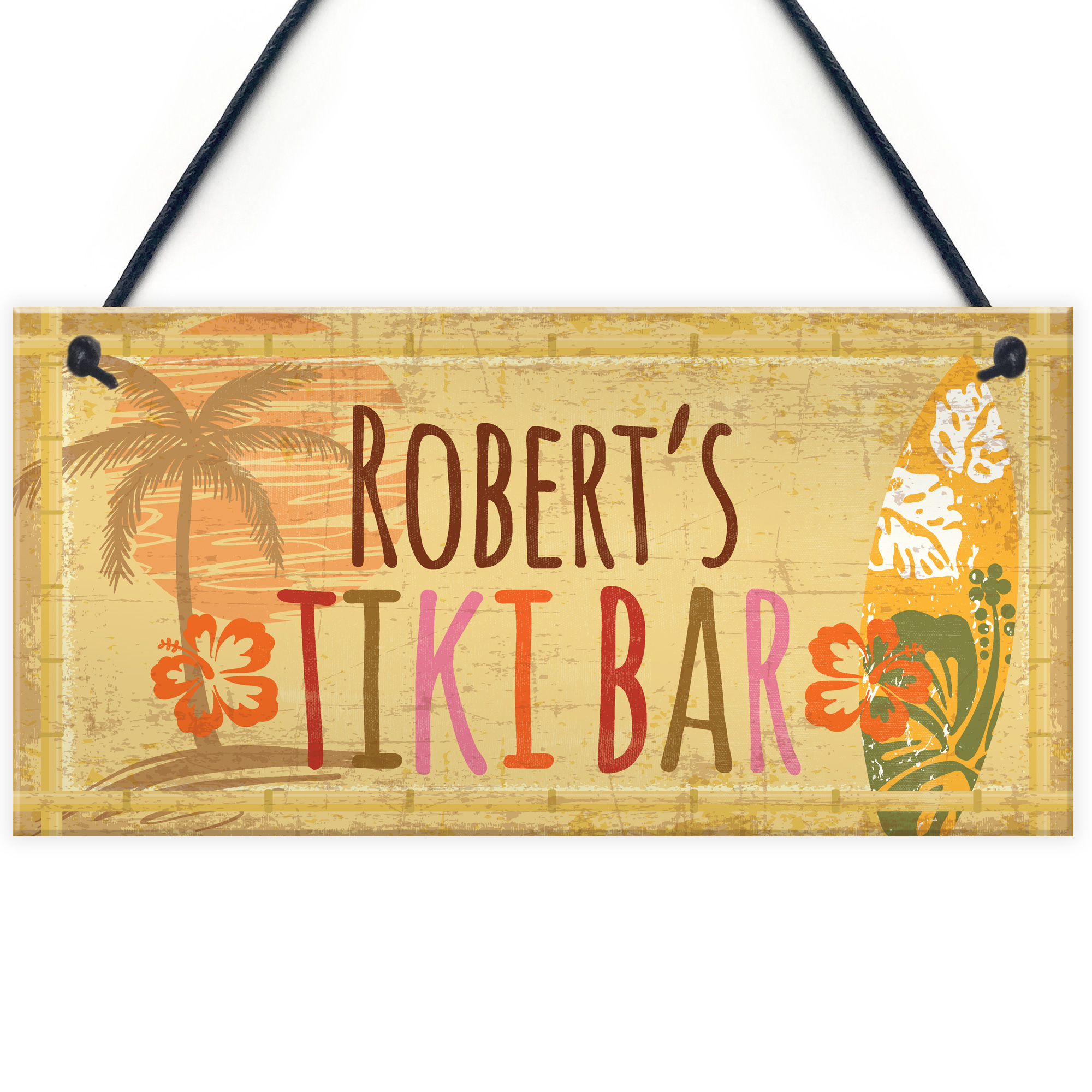 Personalised Tiki Bar Sign Vintage Bar Pub Man Cave Garden Plaque 