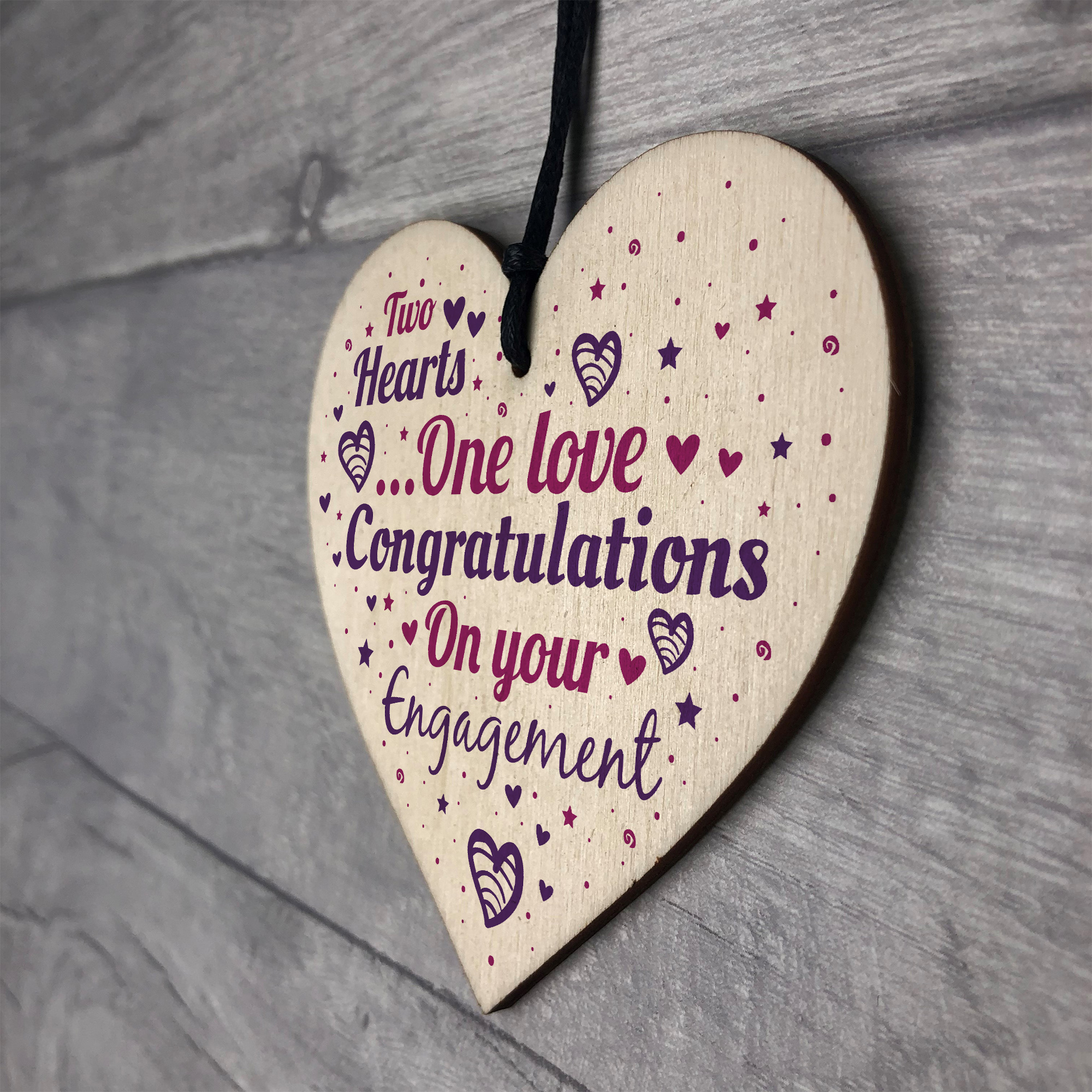 Engagement Gift Keepsake Wooden Heart Plaque Wedding Mr & Mrs ...