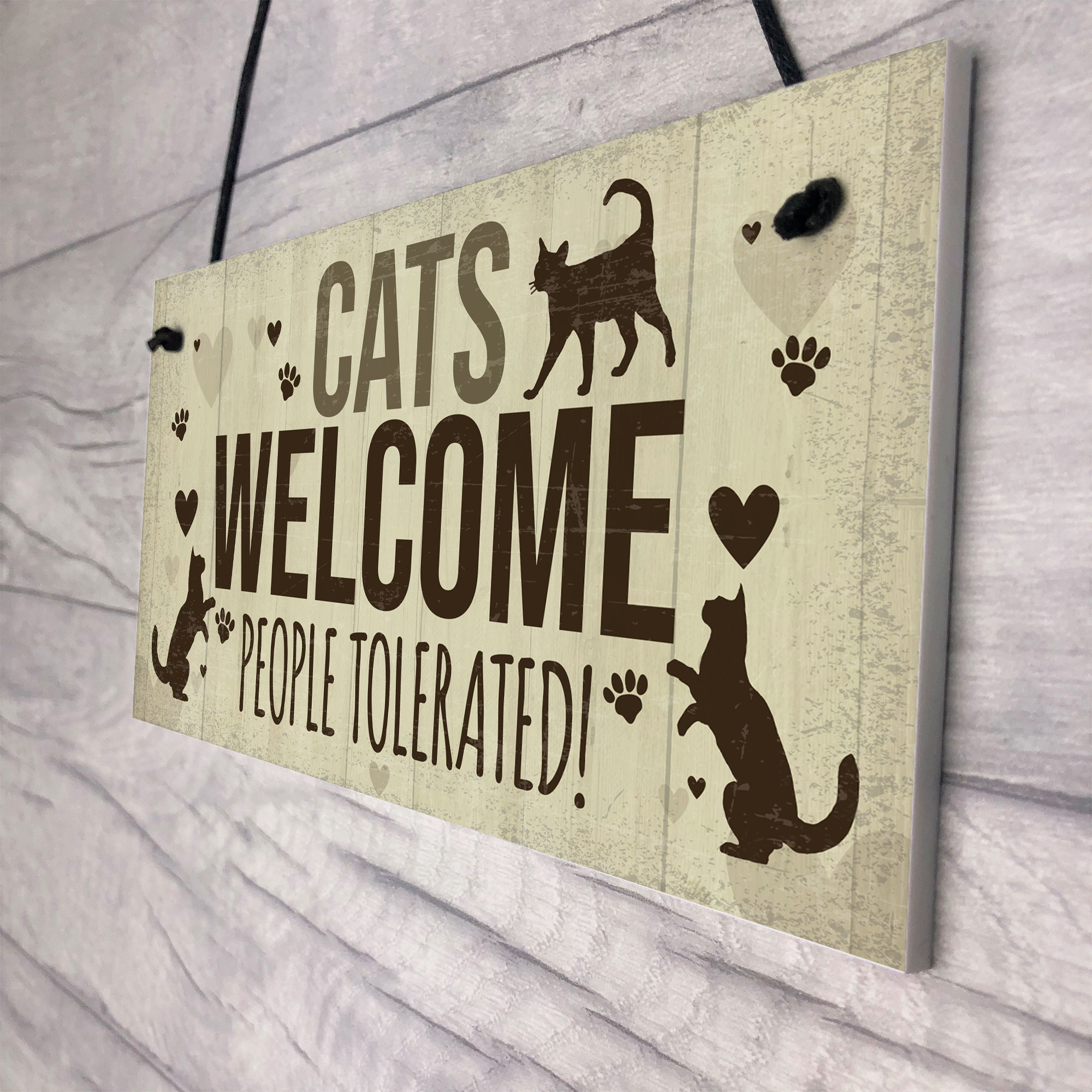 Cat Signs For Home Funny Cat House Sign Gate Door Plaque Pet Animal ...