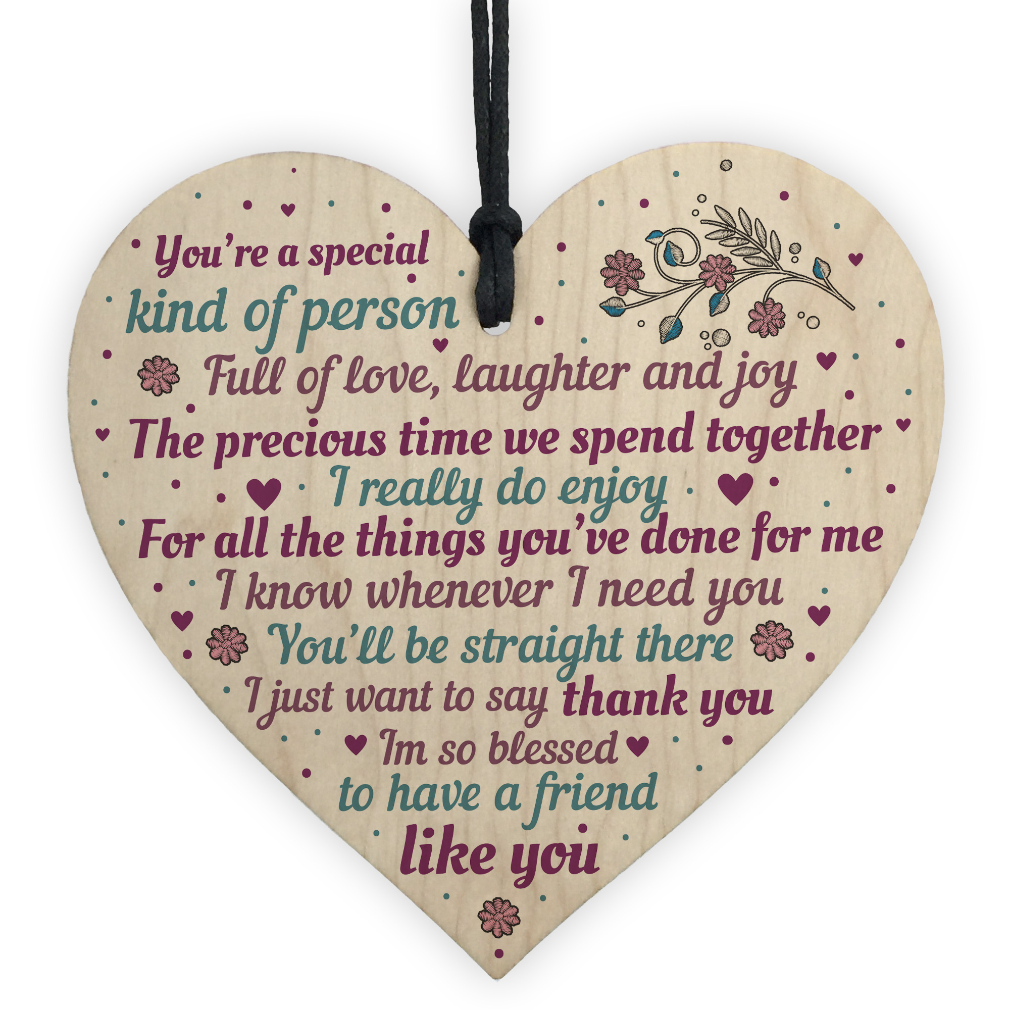 Special Handmade Wood Heart Plaque Gift Perfect For Your Best Friend Thank You Ebay