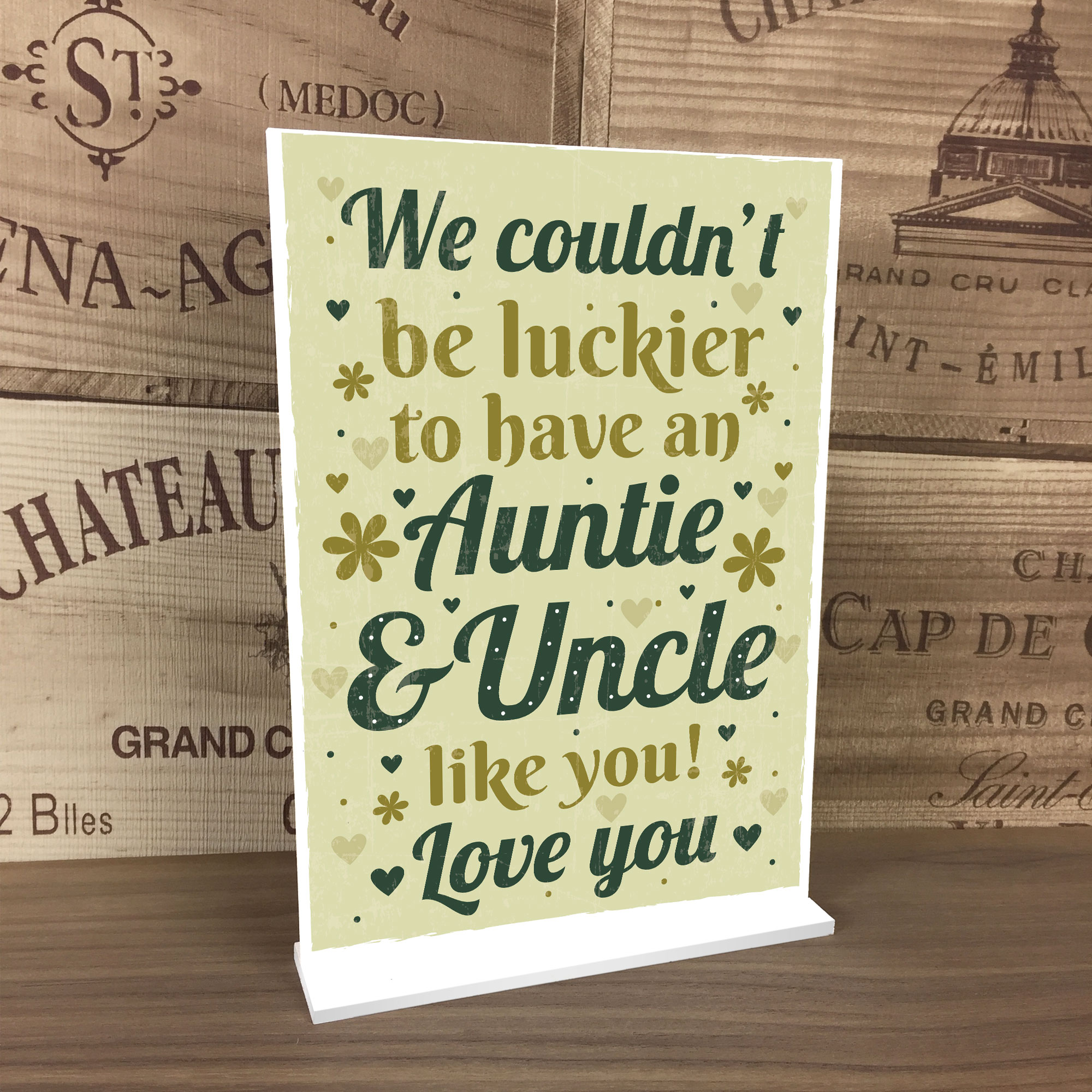 Auntie And Uncle Gifts Christmas Birthday Standing Plaque Gift From