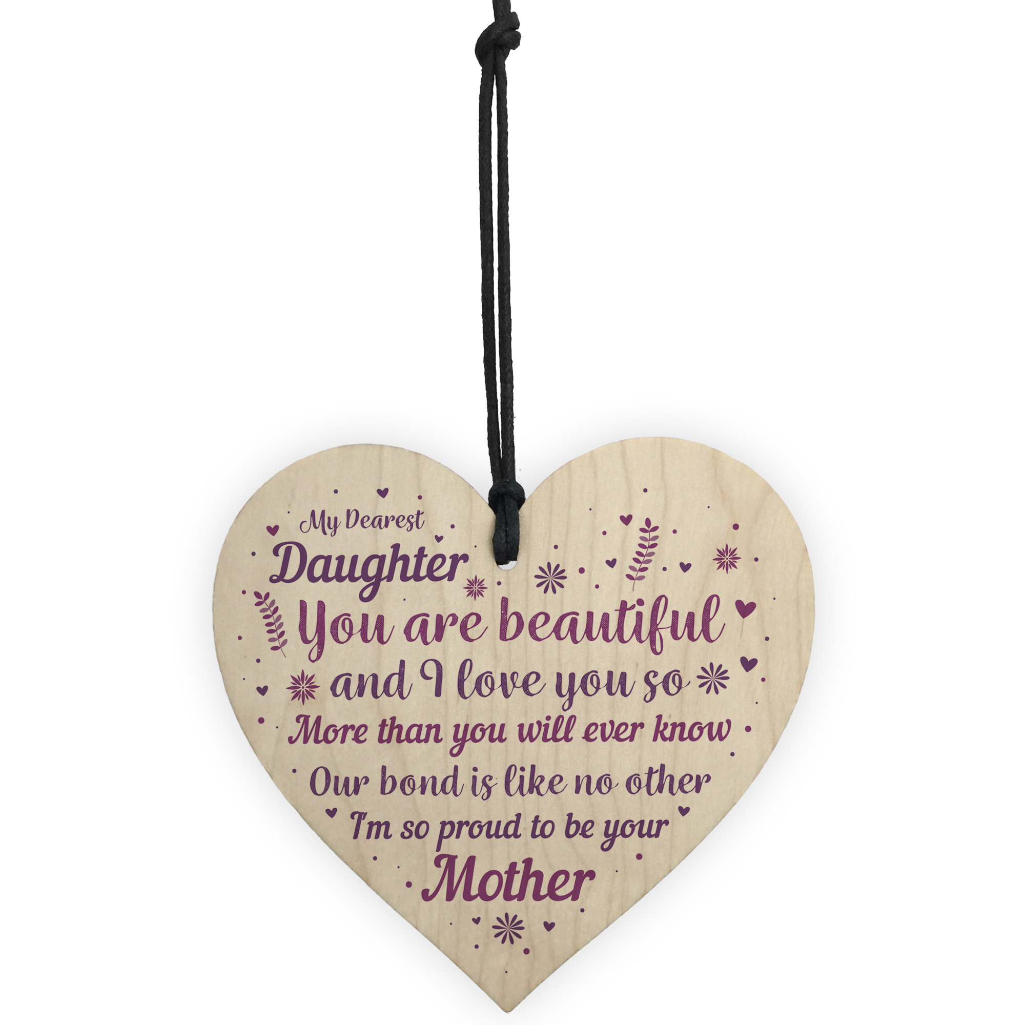 Mother And Daughter Gifts Wood Heart Plaque Christmas 