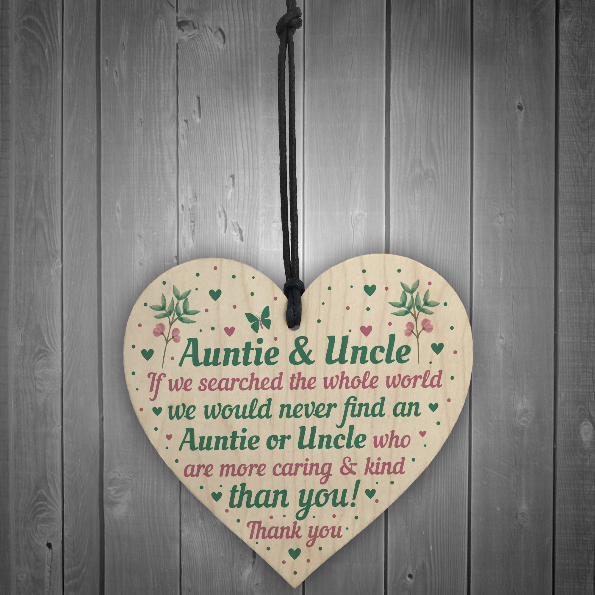 Auntie And Uncle Gifts For Birthday Christmas Wood Heart Gift From