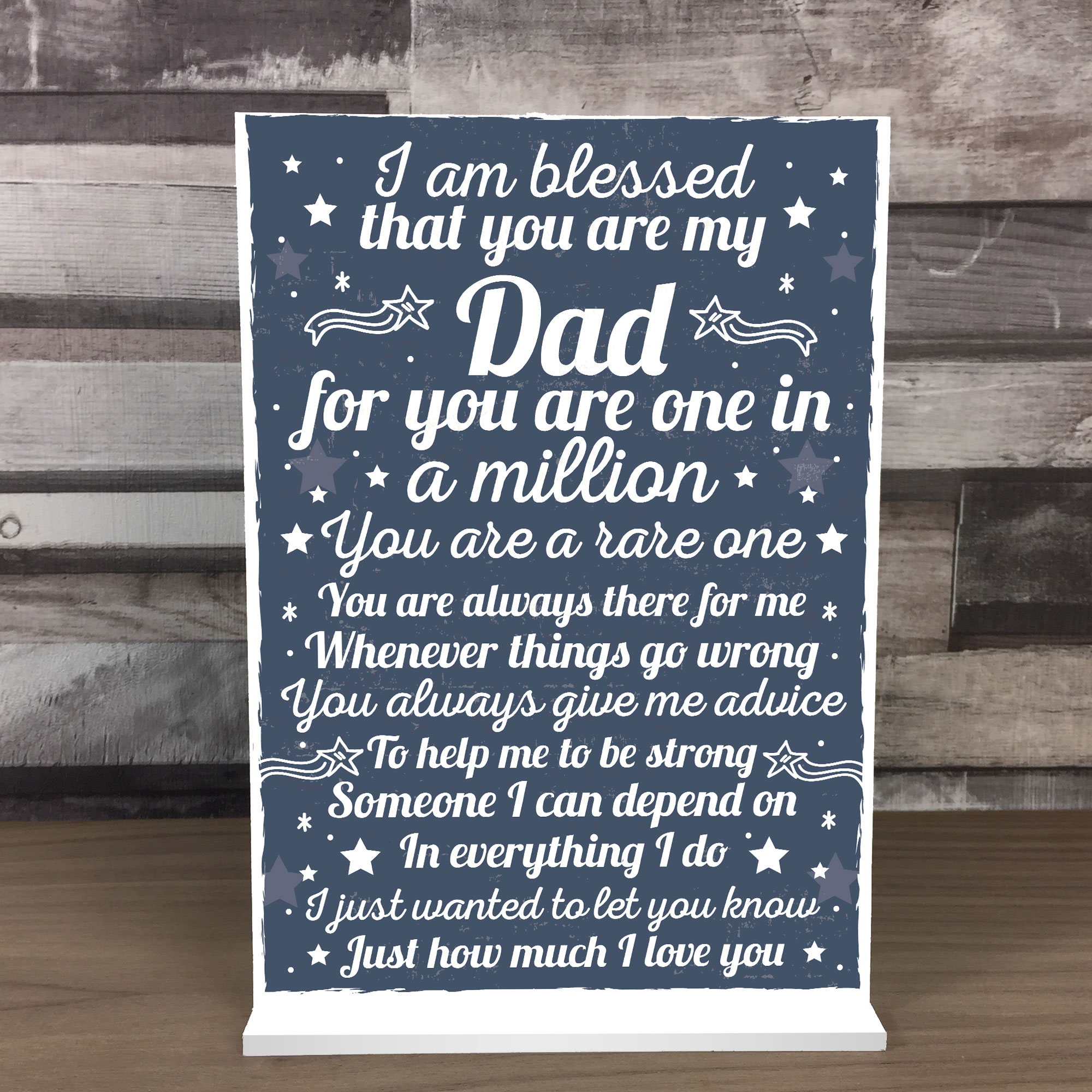 THANK YOU DAD Daddy Daughter Gifts Plaque Birthday Christmas Dad Gift ...