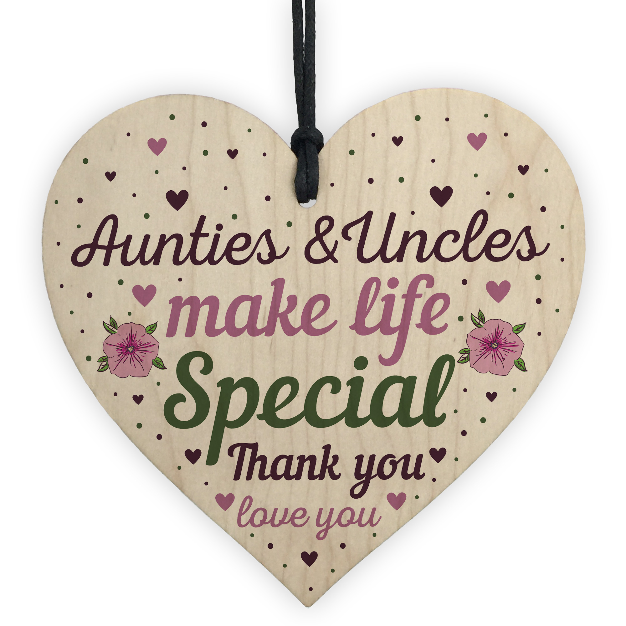 Celebrations Occasions Thank You Auntie And Uncle For Christmas Birthday Wood Heart Joint Gifts For Her Home Furniture Diy Gel Lib Com