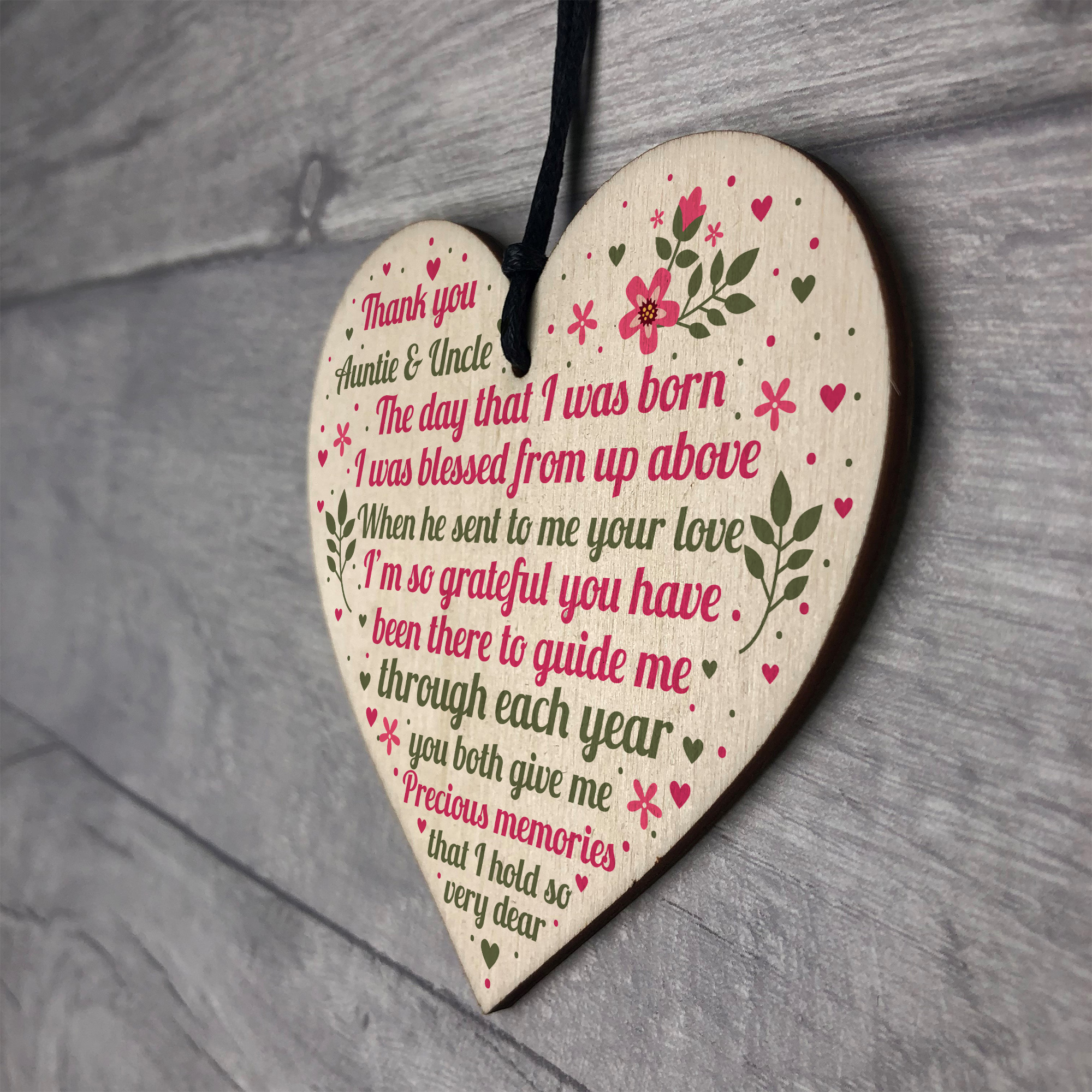 Auntie And Uncle Gifts For Christmas Wooden Heart Aunt Uncle Gifts