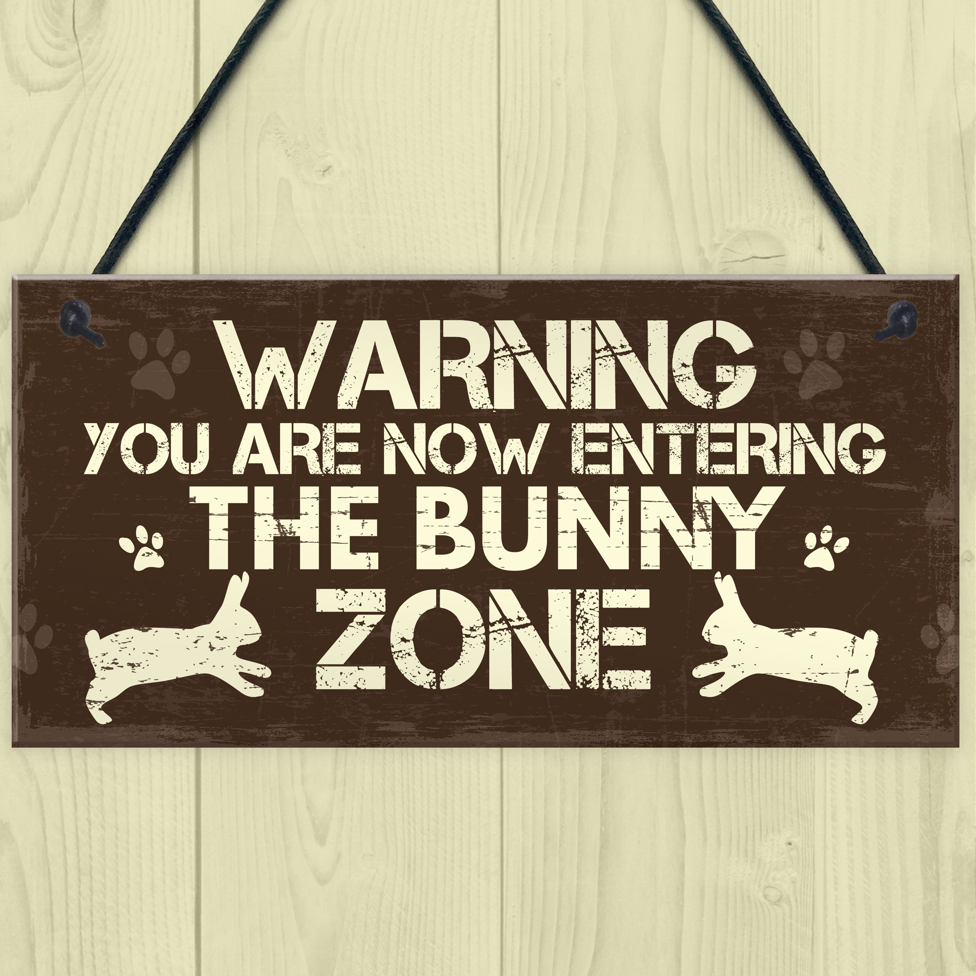 Bunny Zone Rabbit Lover Gift Ideas Door Hutch Funny Pet Sign Rabbit ...