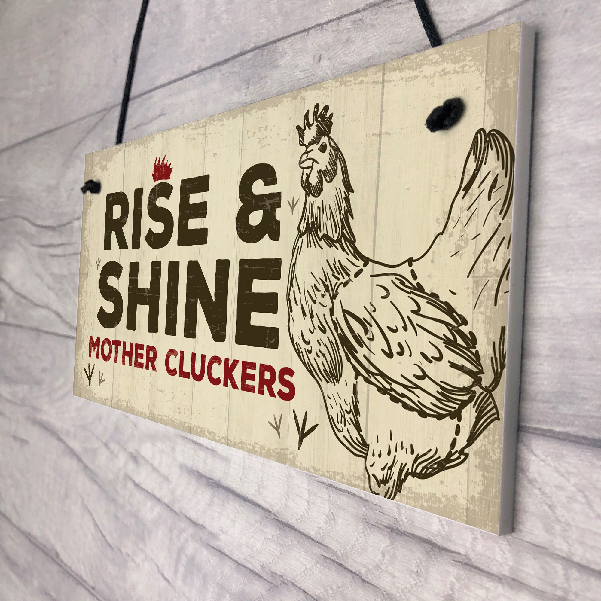 Novelty Chicken Rooster Sign Funny Chicken Coop Hen House Plaque For ...