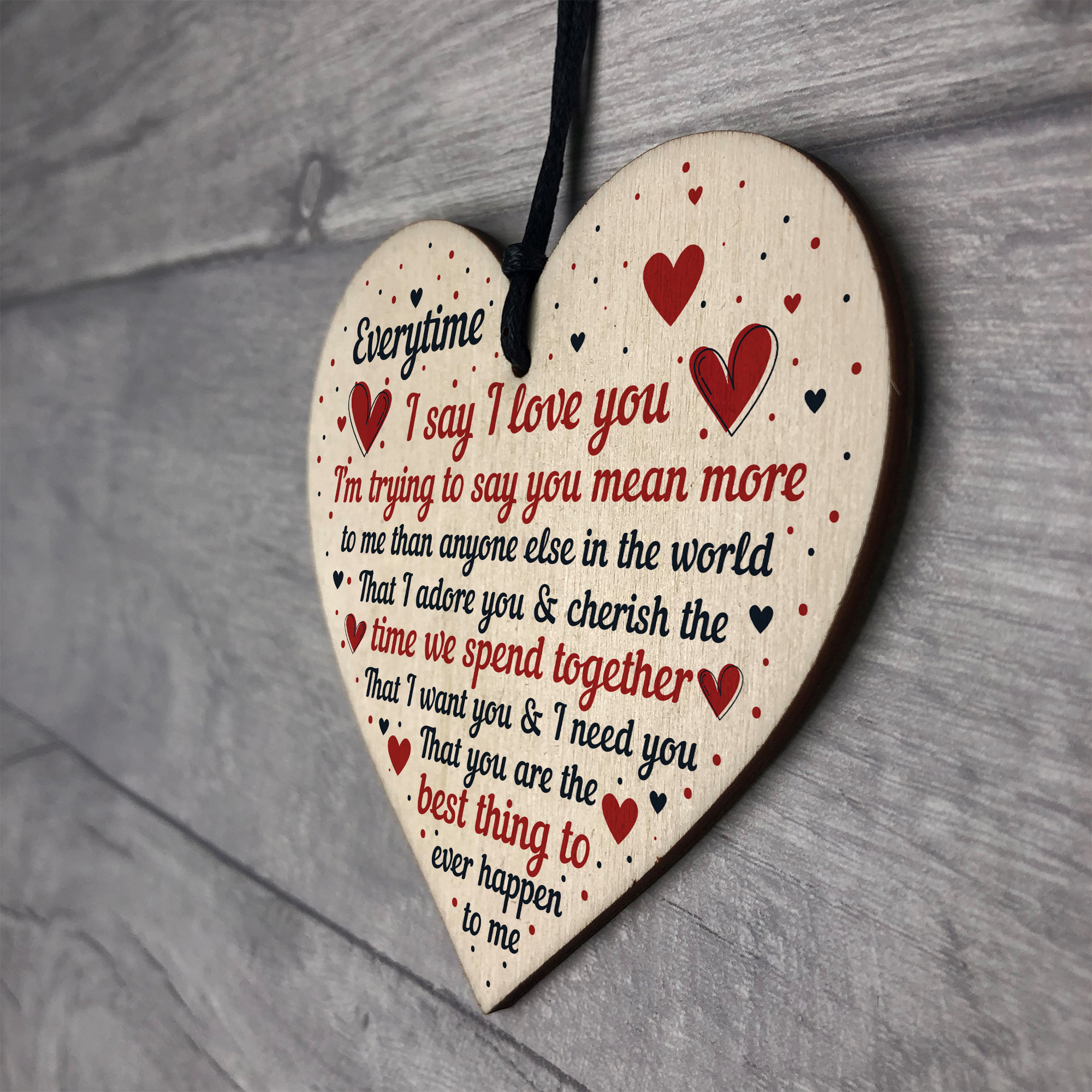 I Love You Plaque Heart Special Anniversary Valentines Day Gift For ...