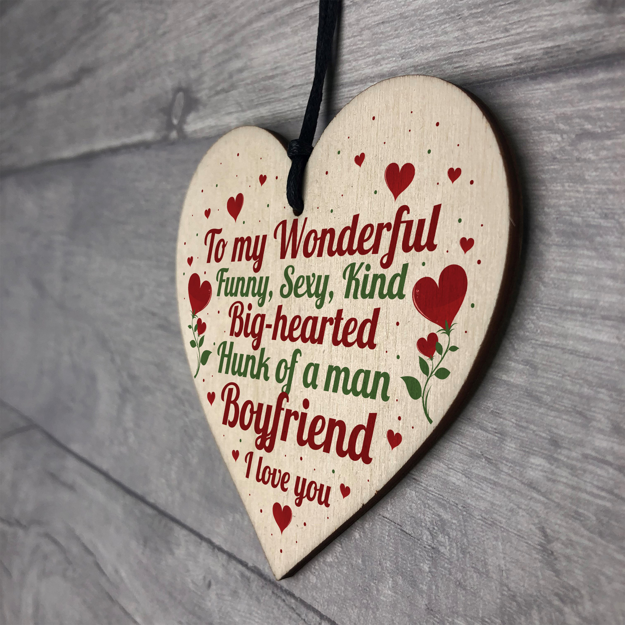 Valentines Anniversary Gift For Boyfriend Gifts For Him Wood Heart Sign