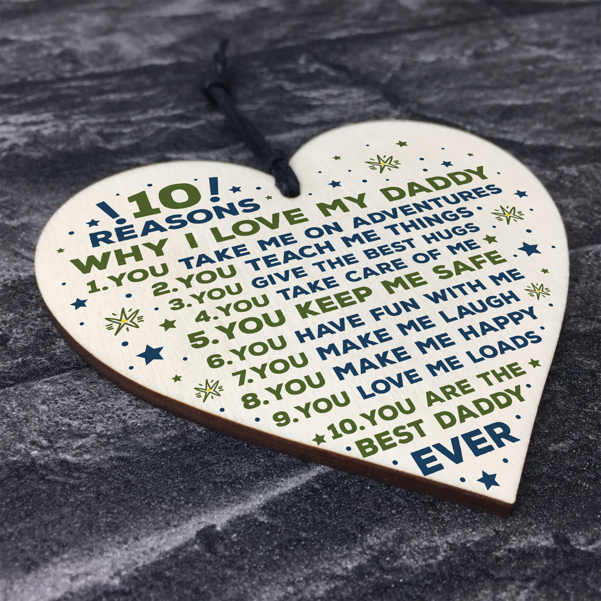 Daddy Gifts From Son Daddy Daughter Gifts Wooden Heart 10 Reasons Why I