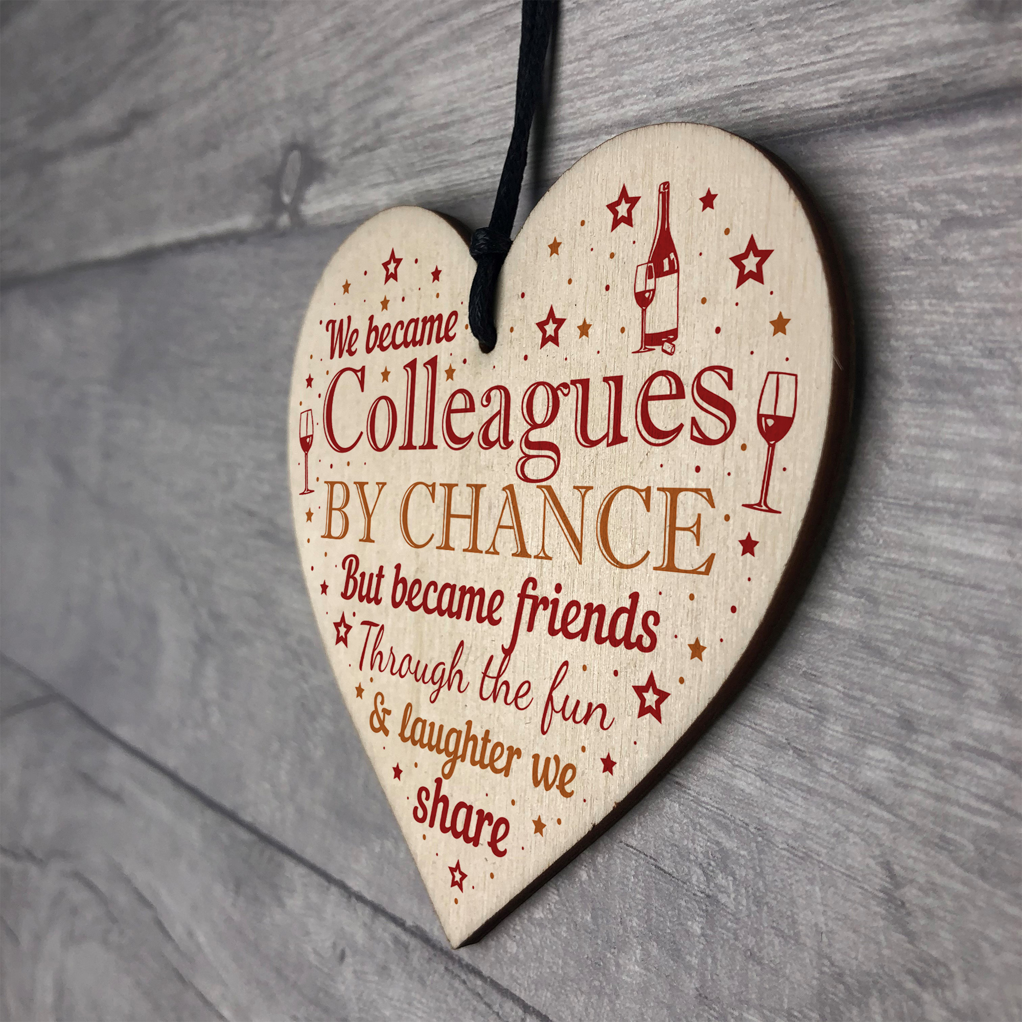 Handmade Wooden Heart Gift For Work Colleague Friend Leaving Job Gift ...