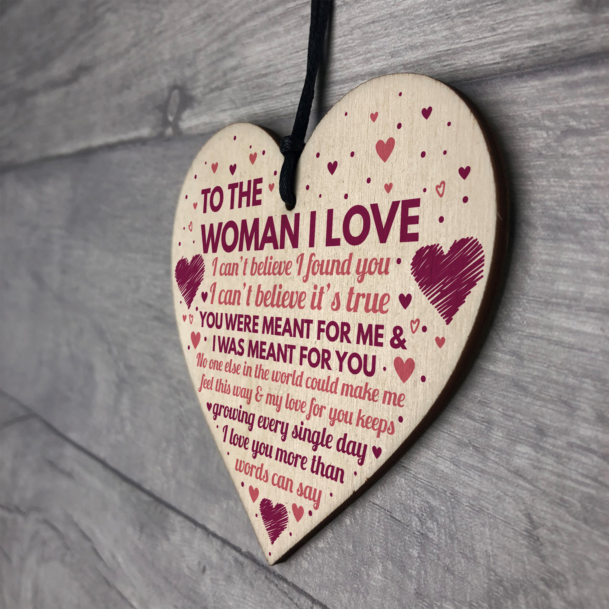 Wife Birthday Gifts Card Wooden Heart Anniversary Gifts For Her ...