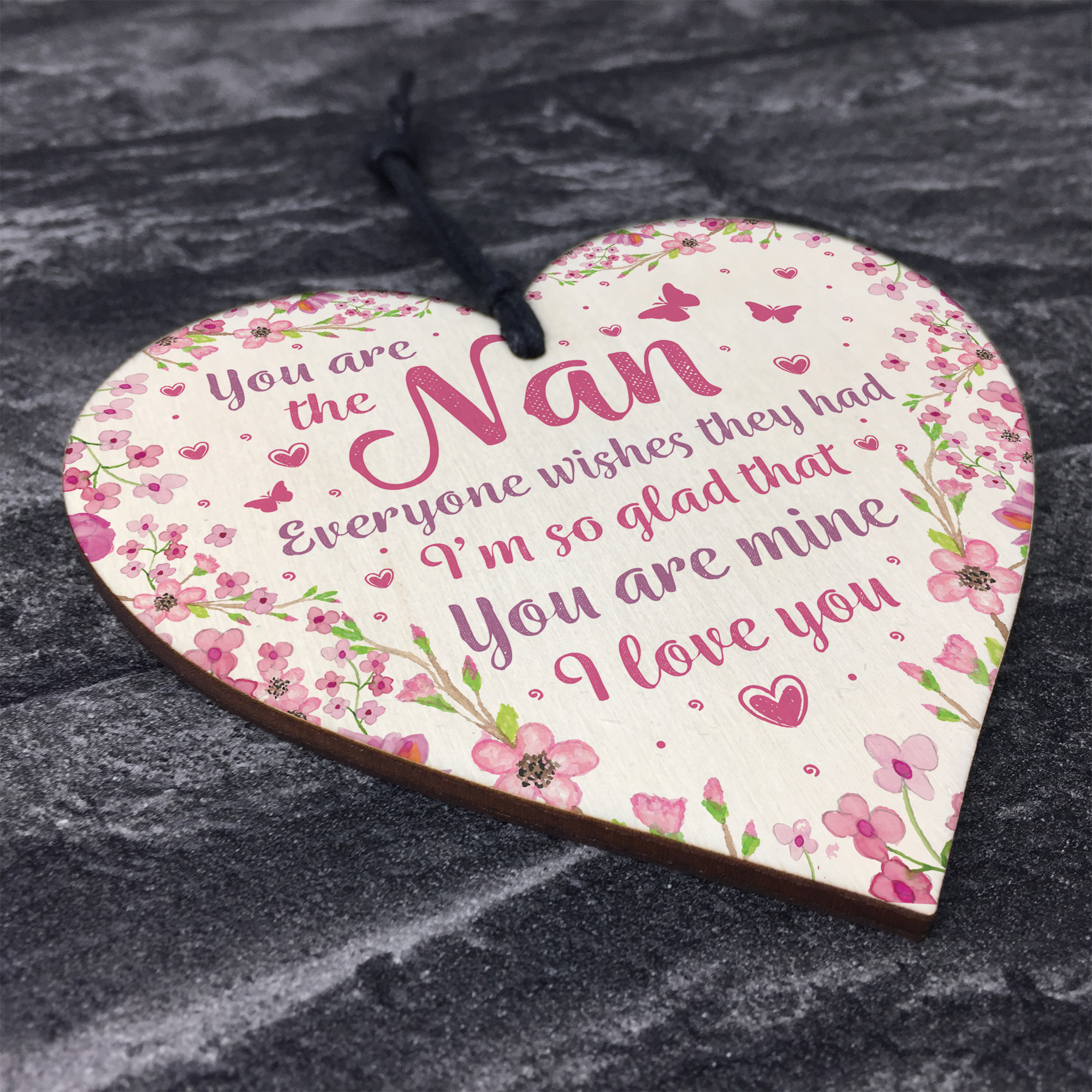 Nan Nanny Grandma Gift Wooden Heart Sign Birthday Gift For Nan Mothers ...