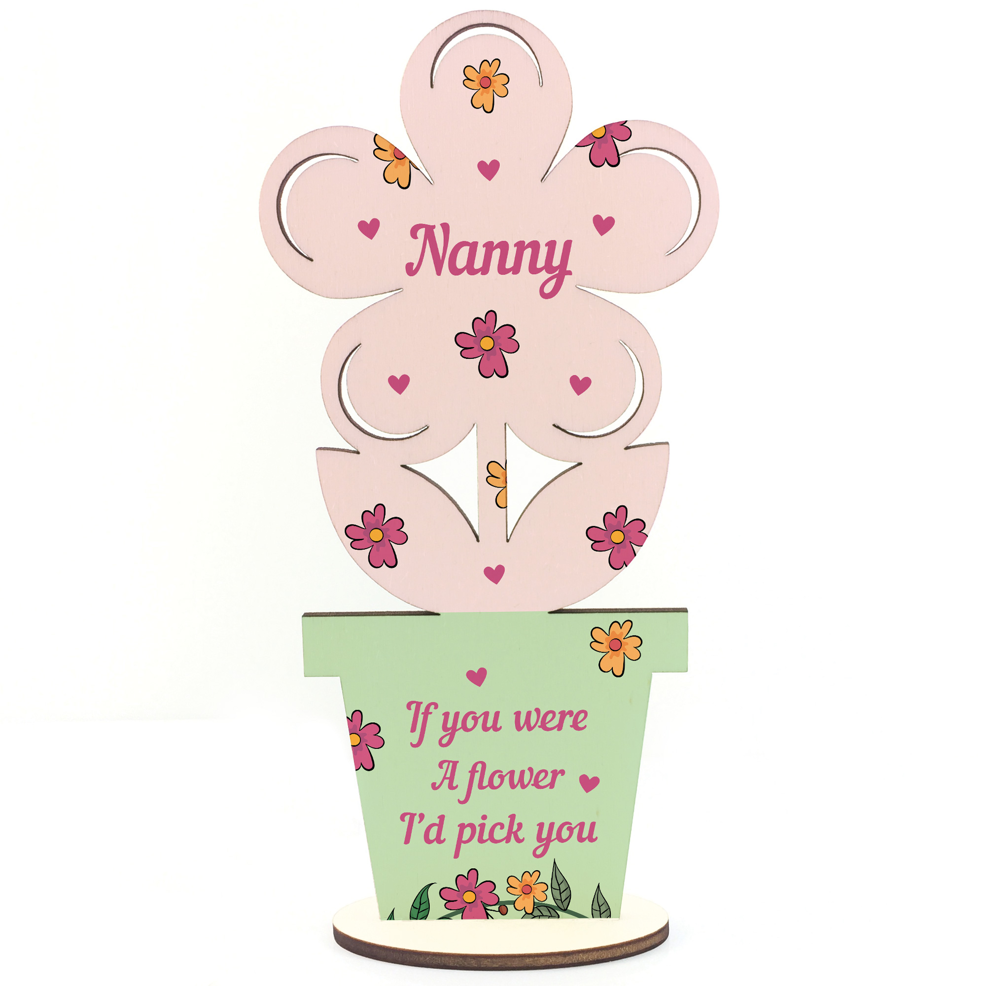 Mum Mothers Day Gift For Nanny Wooden Flower Nanny Gift For