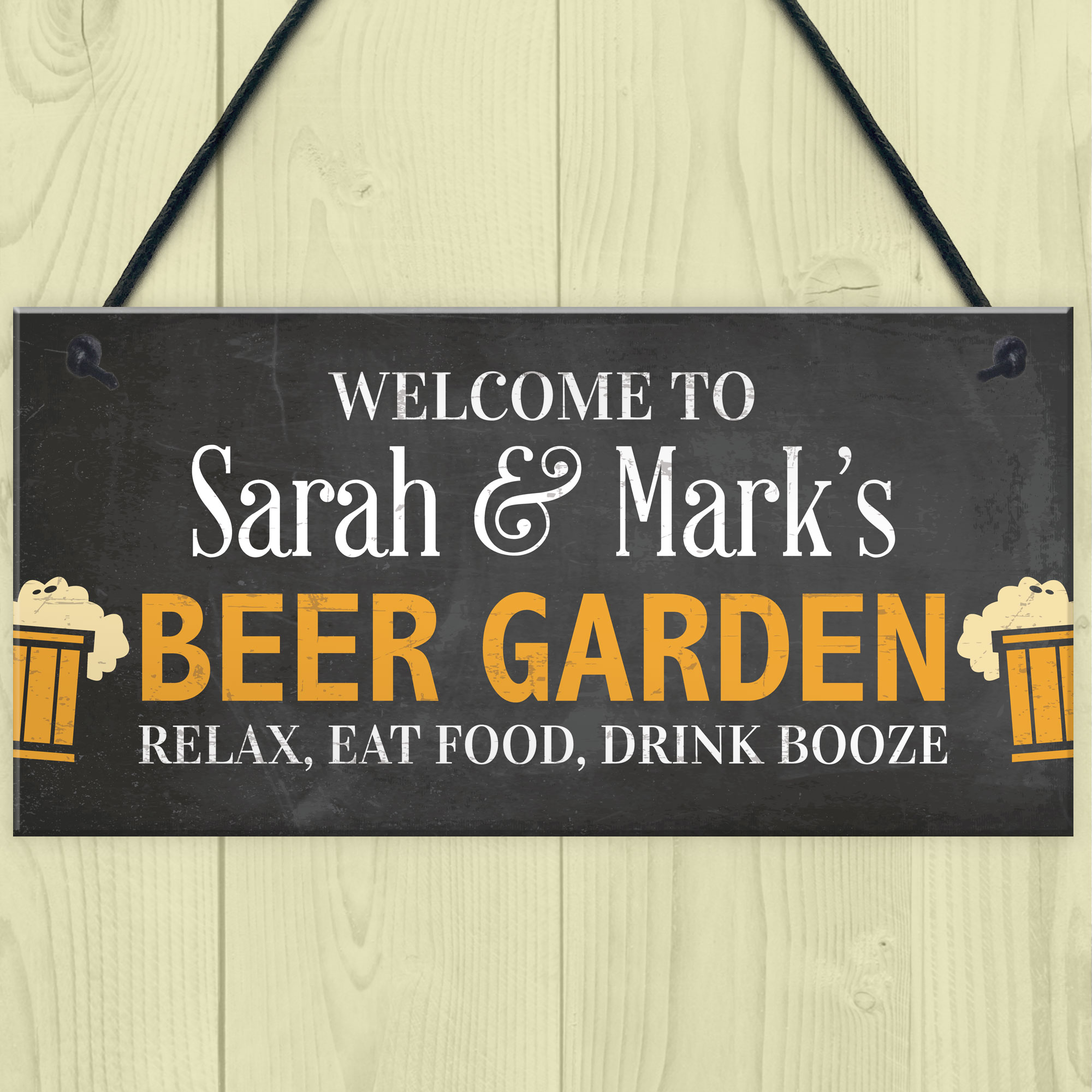 PERSONALISED Beer Garden Sign Funny Bar Pub Sign Man Cave Sign Garden