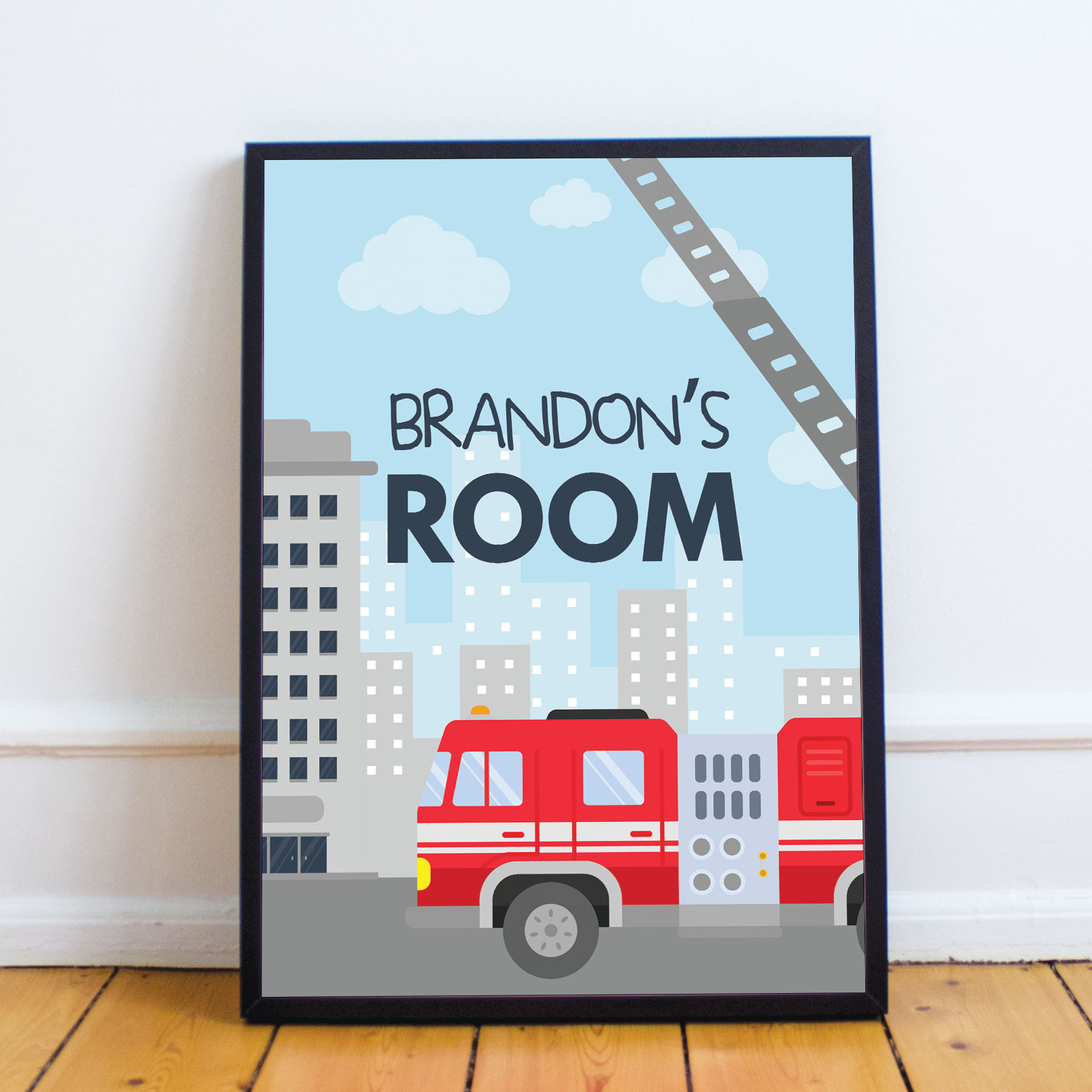 Details About Personalised Boys Bedroom Fire Engine Theme Nursery Wall Decorations Bedroom Art