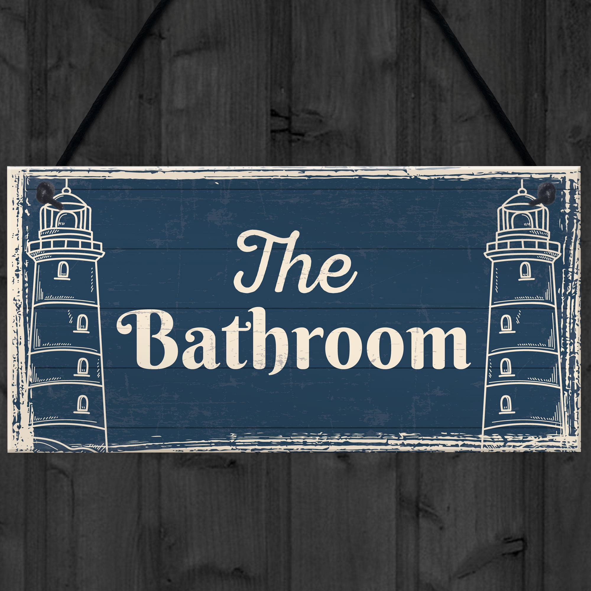 The Bathroom Nautical Theme Bathroom Sign Decorations Shabby Chic ...