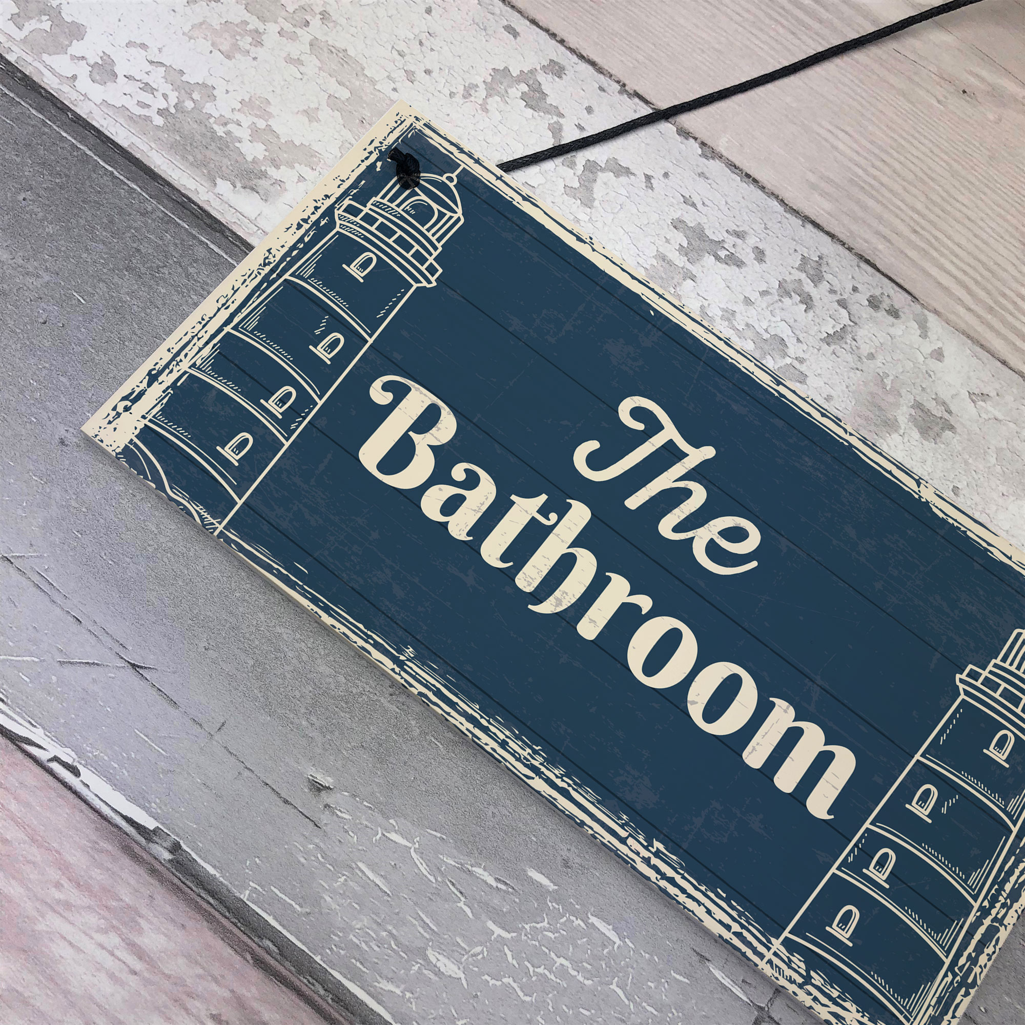 The Bathroom Nautical Theme Bathroom Sign Decorations Shabby Chic ...