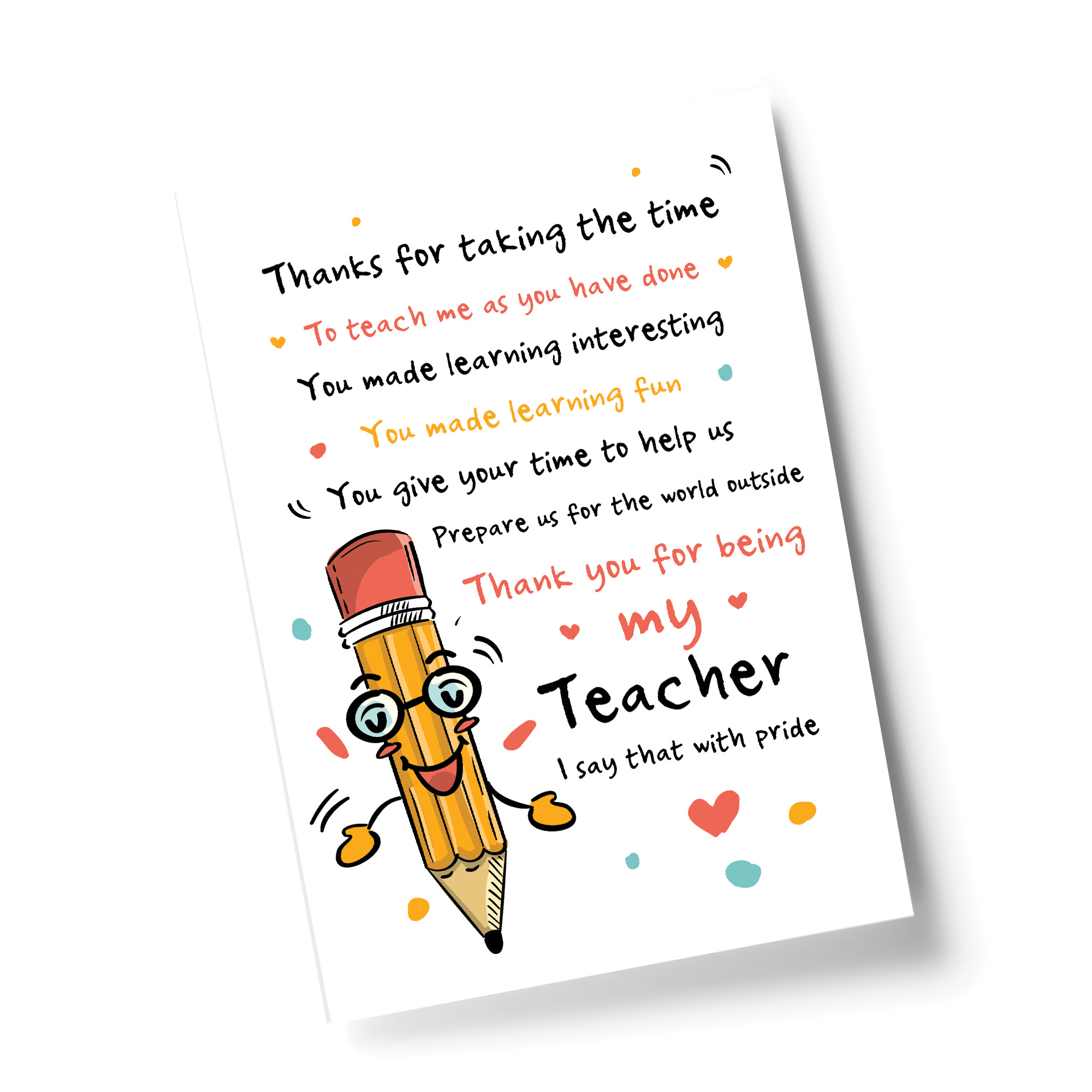 Teacher Gifts Thank You Present Best Teacher Poem Leaving School ...