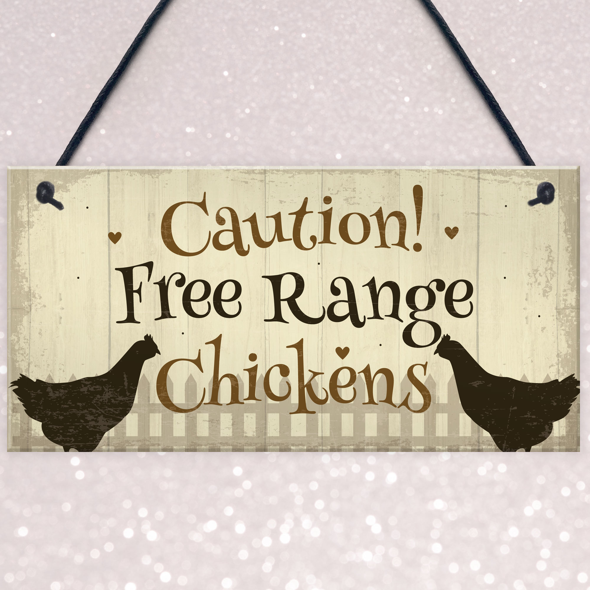 Caution Free Range Chickens Garden Sign Funny Novelty Plaque Chicken ...