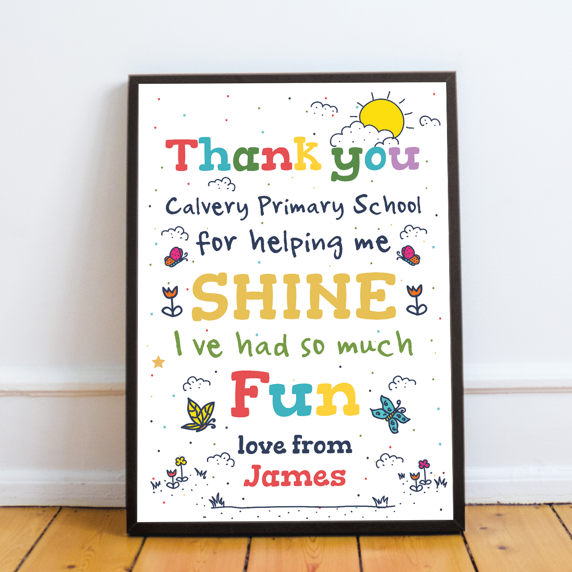 Personalised Leaving School Print Thank You Gift For Teacher Nursery ...