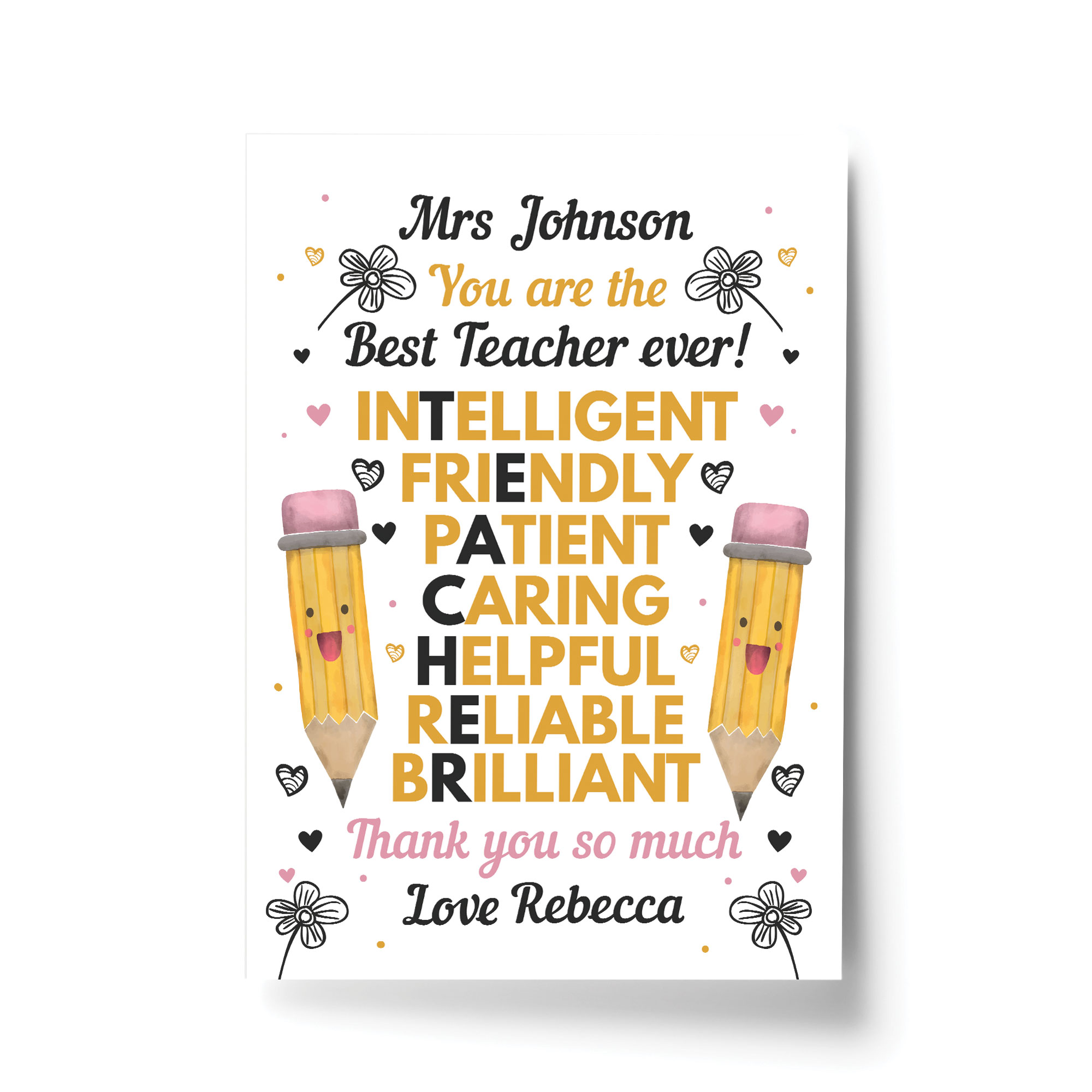 Best Teacher Framed Print Leaving School Nursery Gifts Thank You Gifts ...