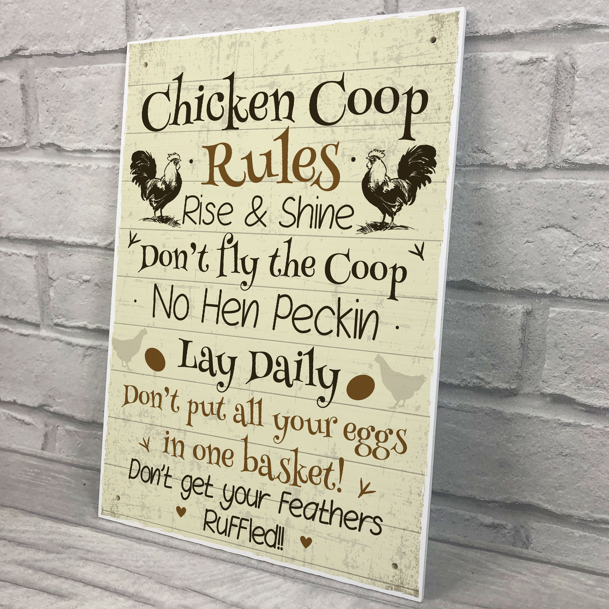 Chicken Coop Rules Funny Chicken Sign For Hen House Chicken House ...