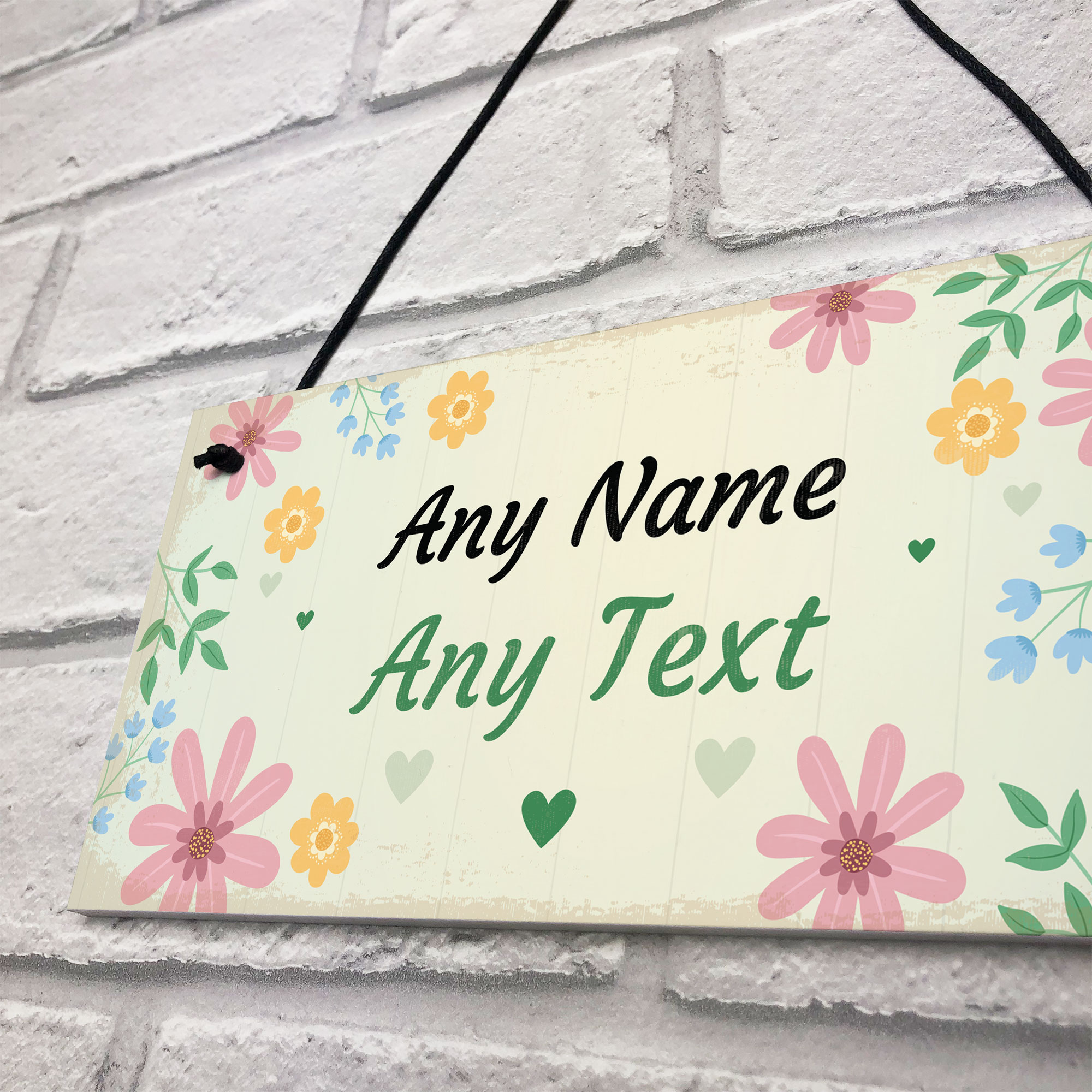 PERSONALISED Flowers Garden Plaque Any Name Text Garden Shed Wall Sign ...