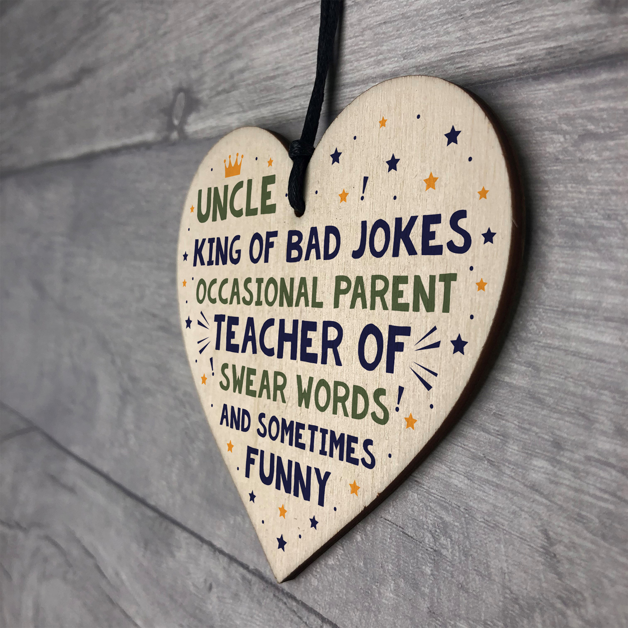 Uncle Gift Novelty Gift For Birthday Christmas Wood Heart Plaque Best ...