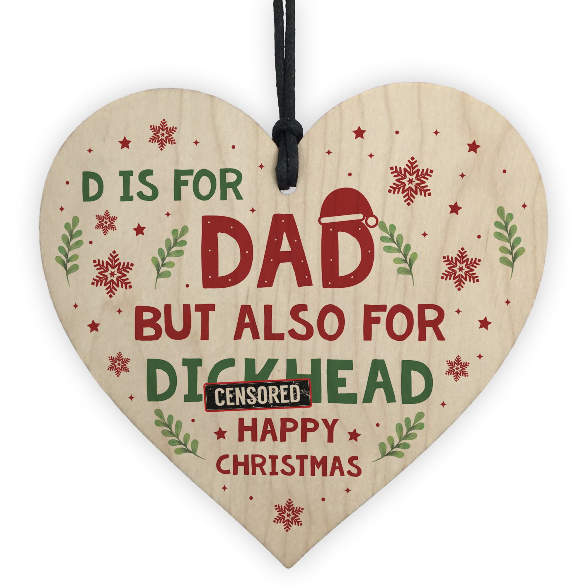 Funny Christmas Gift For Dad Wooden Heart Novelty DAD Gift From Son