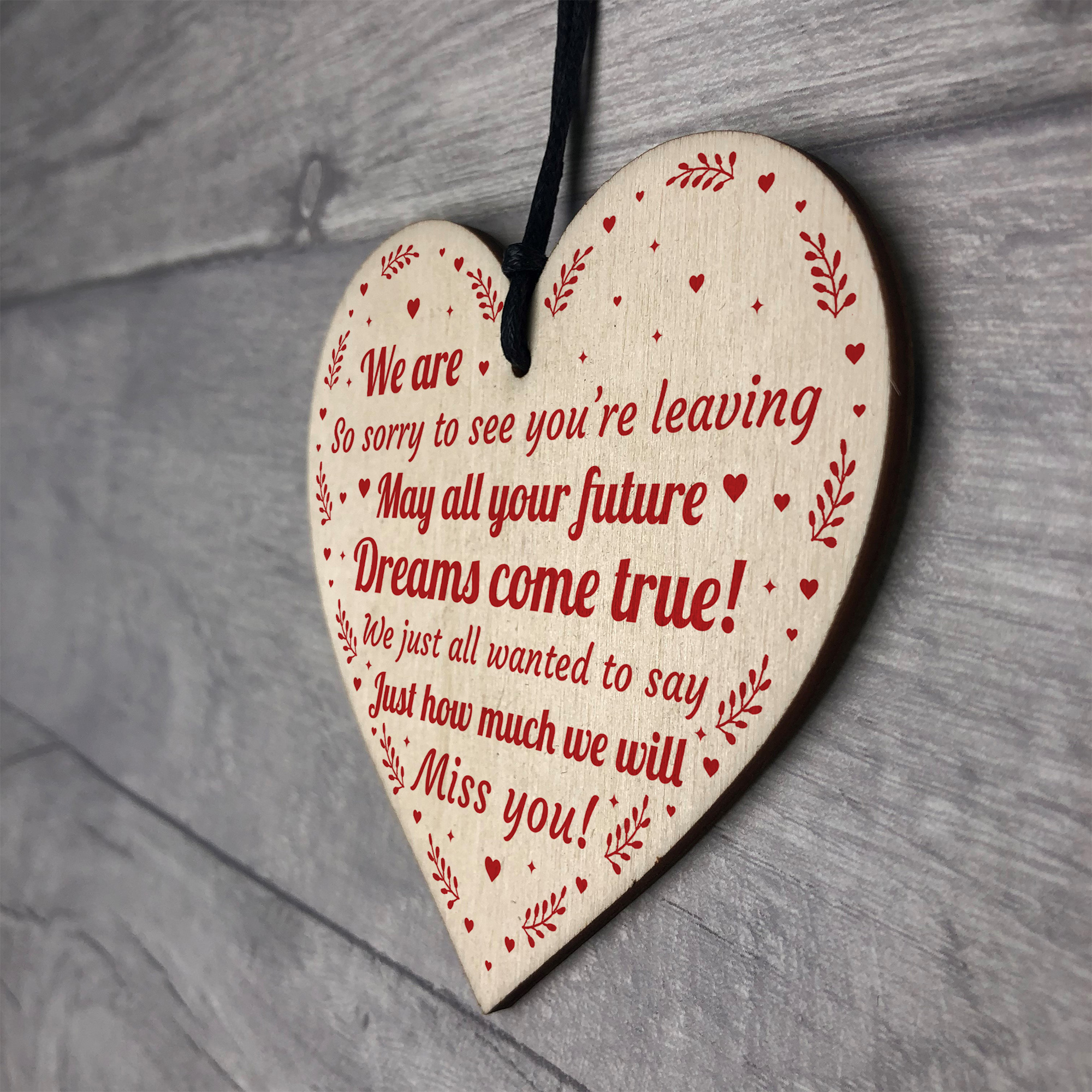 Handmade Leaving Gift For Colleague Wood Heart Colleague Co Work New ...