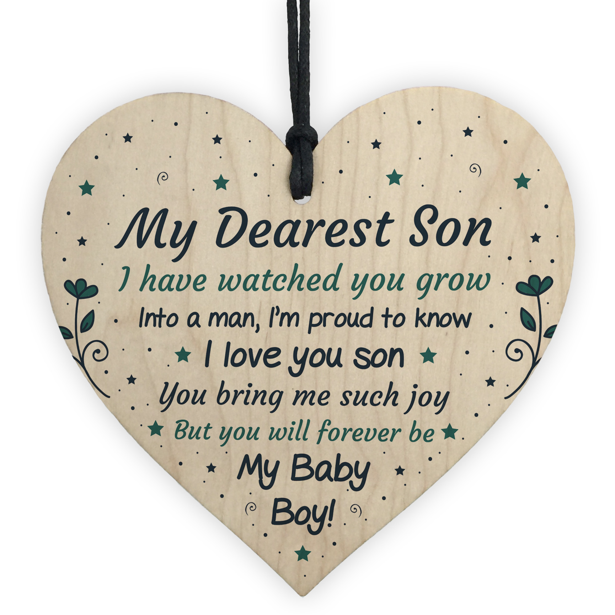 Son Christmas Gifts Wooden Heart Plaques Birthday Gift For Son Novelty ...