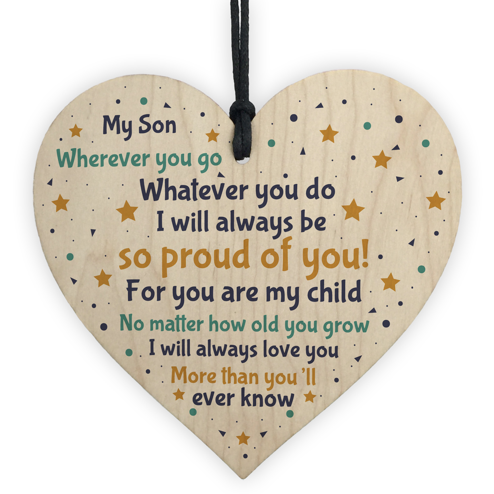 Son Christmas Gifts Wooden Heart Plaques Birthday Gift For Son Novelty ...